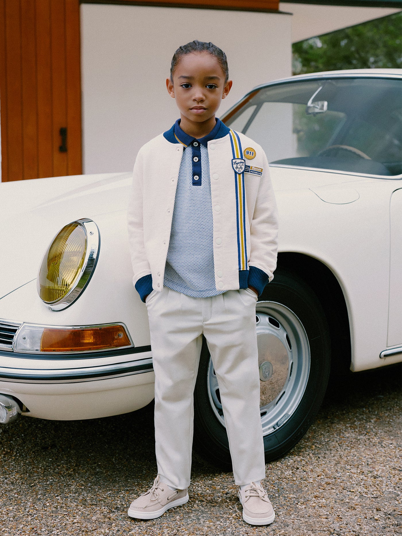 Boy's Look Bonpoint x Porsche - Contrasting organic cotton jacket