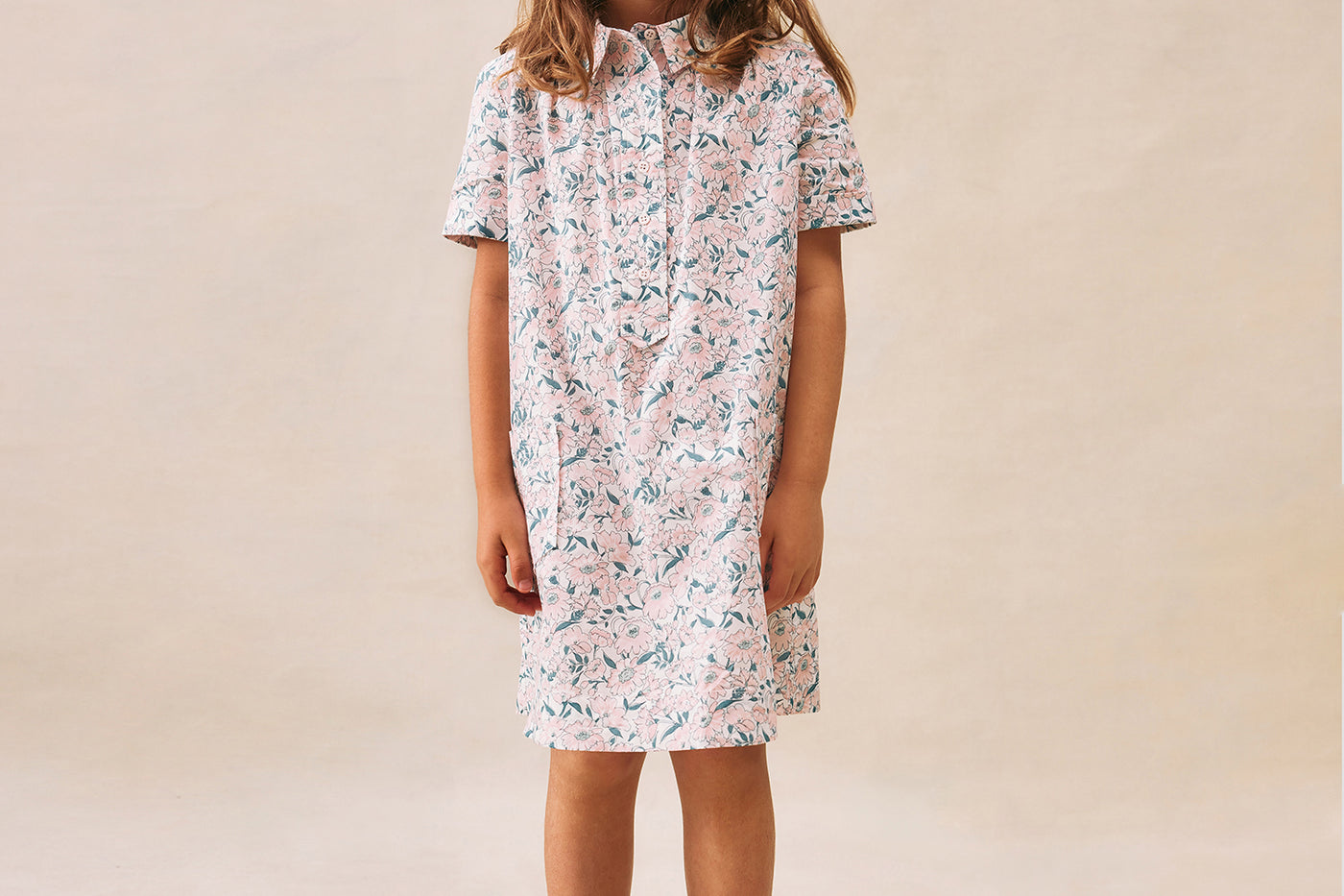 Girl's summer look 2025 Pink Dress made with Liberty fabrics