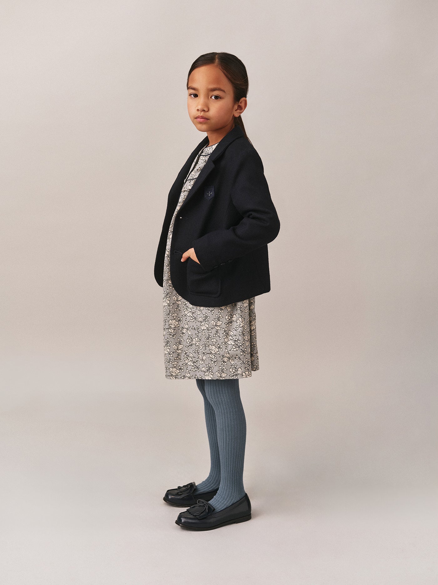Girls' Winter Look 2025 - Navy Blue Jacket