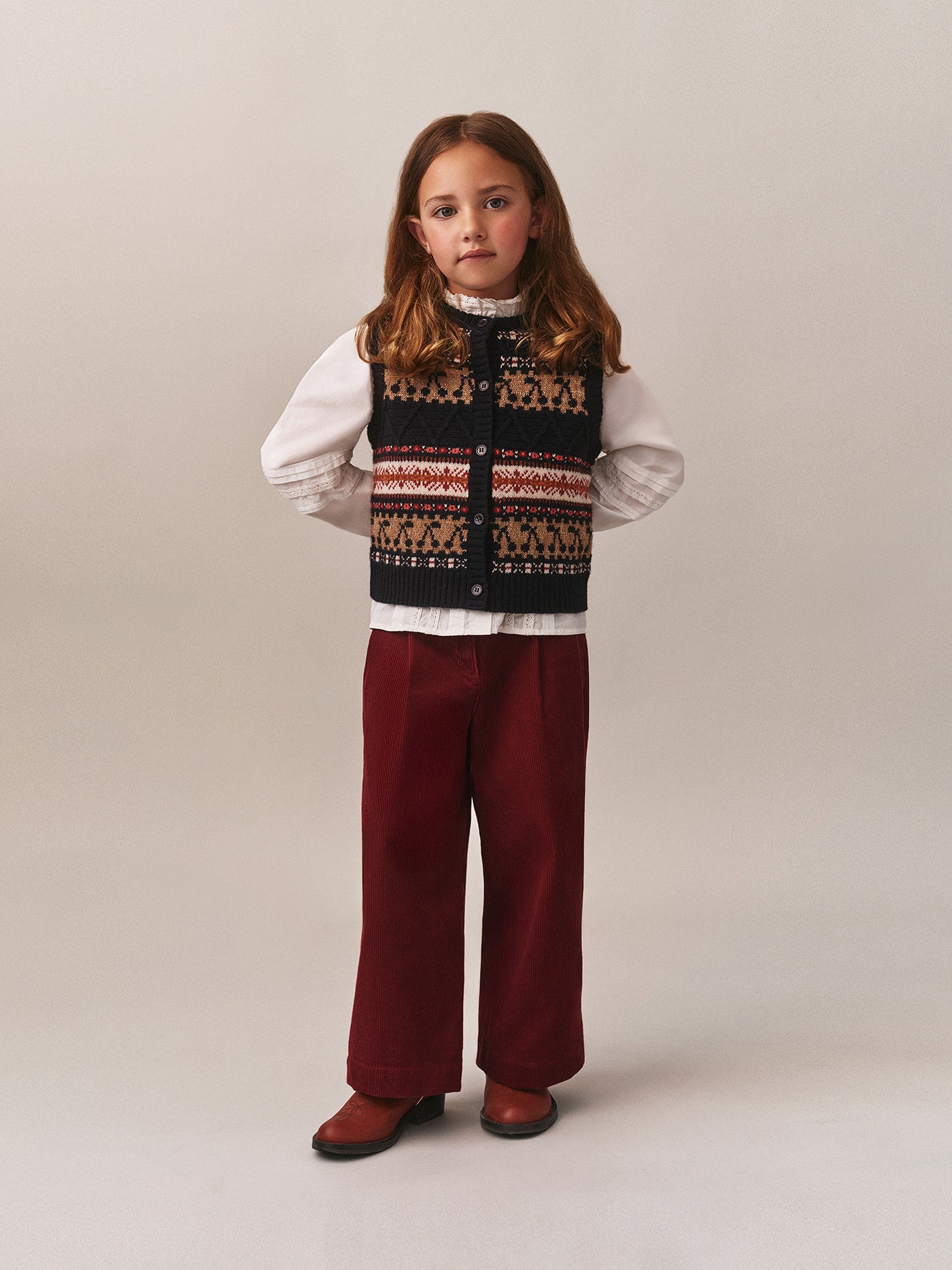 Girls' Winter Look 2025 - Sleeveless Sweater