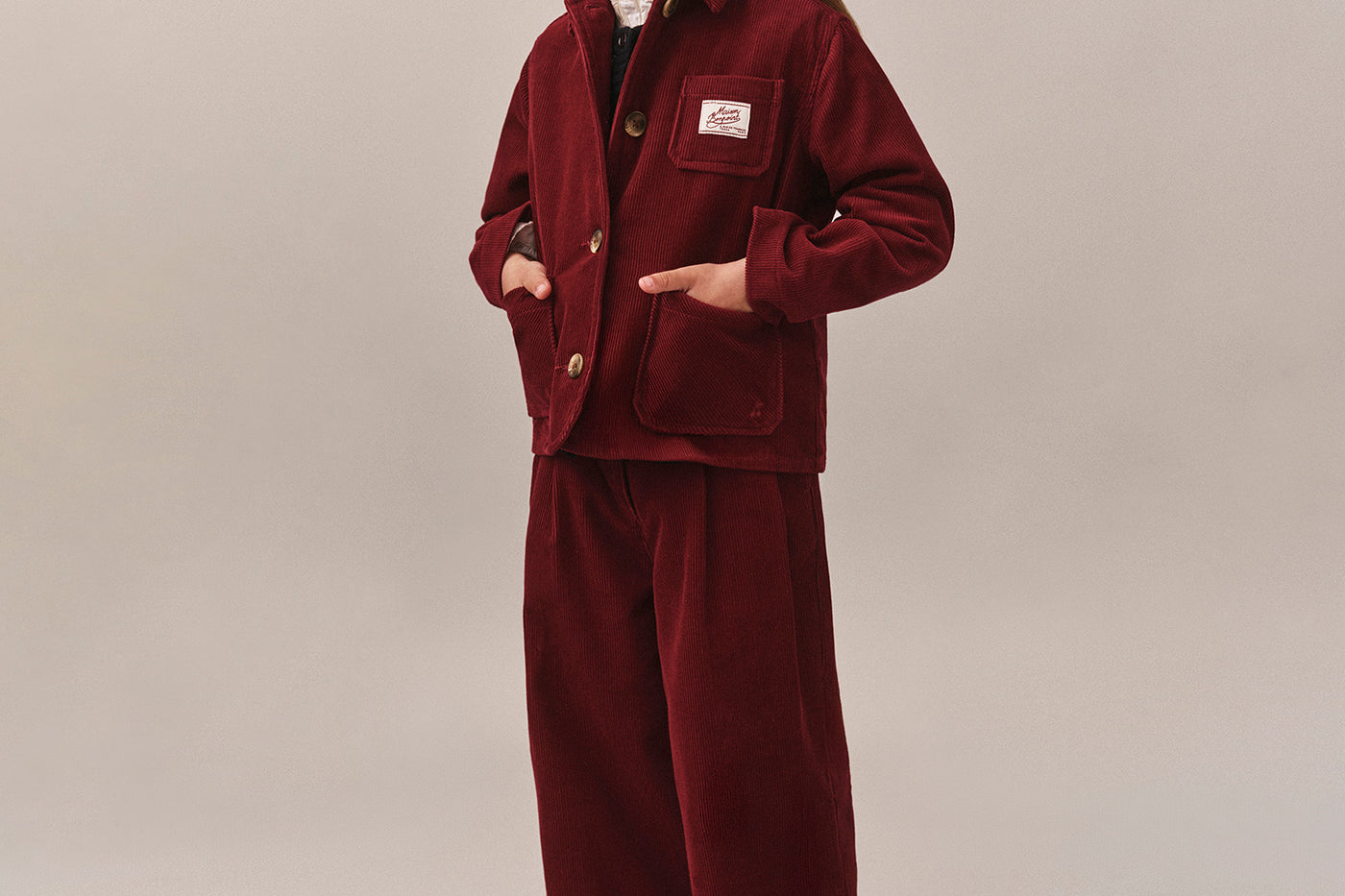 Girls' Winter Look 2025 - Red velvet set