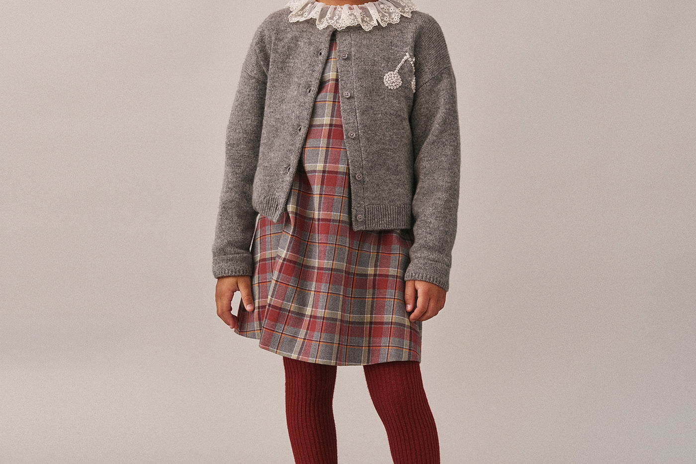 Girls' Winter Look 2025 - Checked Dress