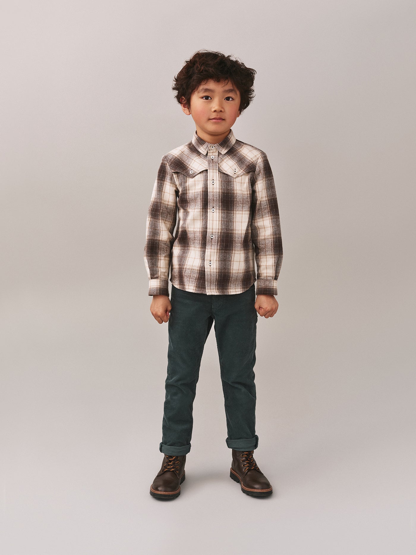 Boys' Winter Look 2025 - Checked Shirt