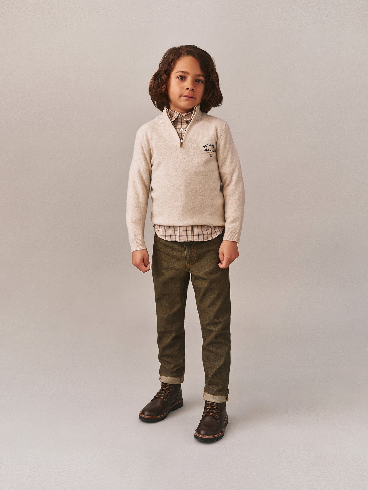Boys' Winter Look 2025 - Sweater with zipped collar