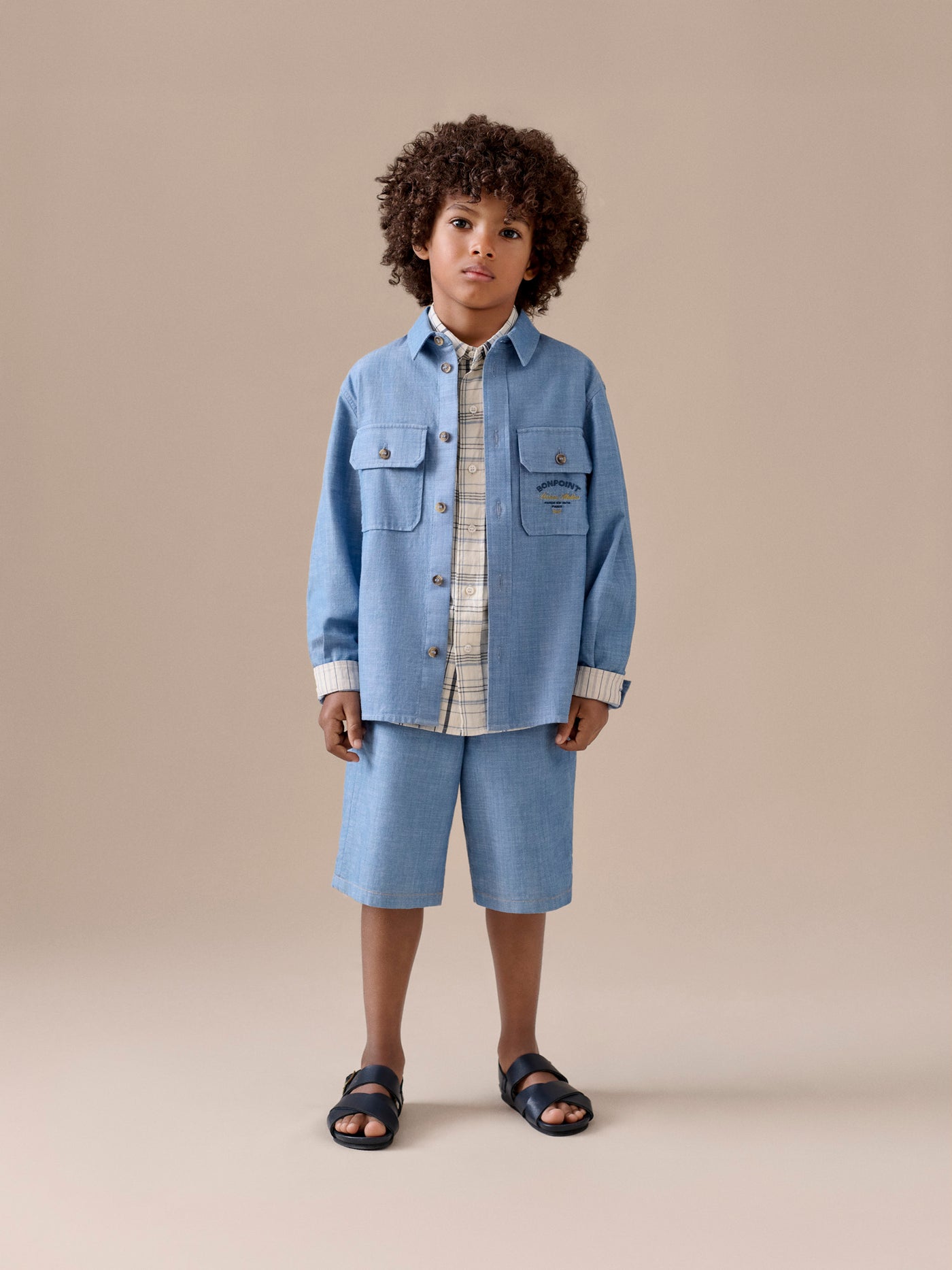 Boy's look Summer 2026 - Denim-style shirt