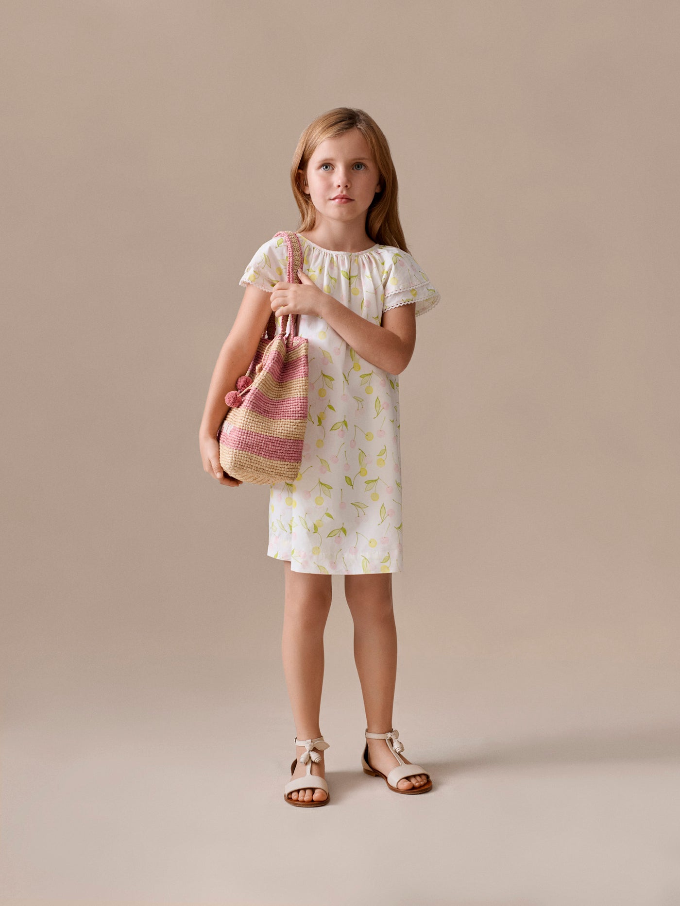 Girl's Look Summer 2026 - Spring dress with cherry print