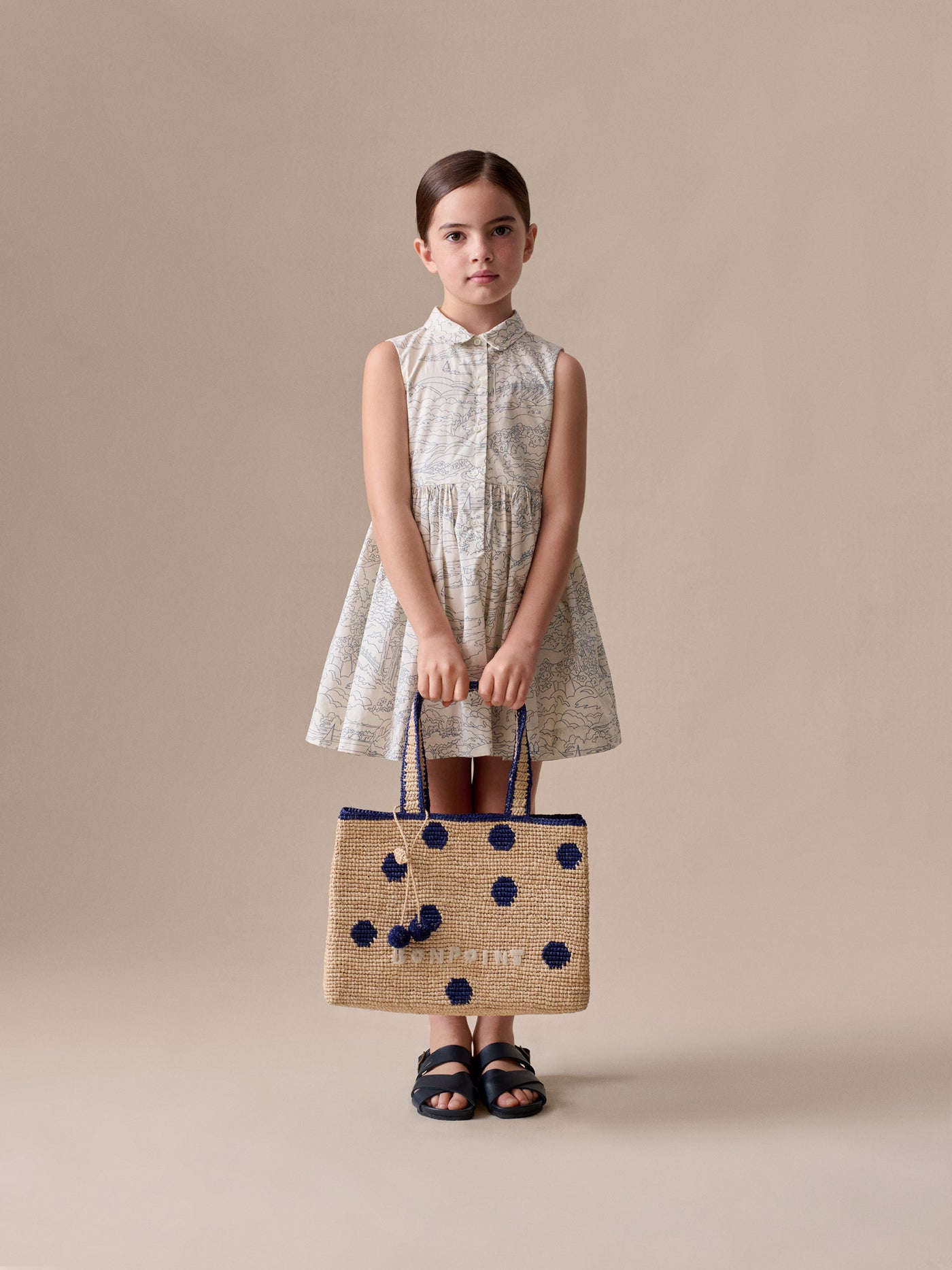 Girl's Look Summer 2026 - Navy Liberty Print Dress