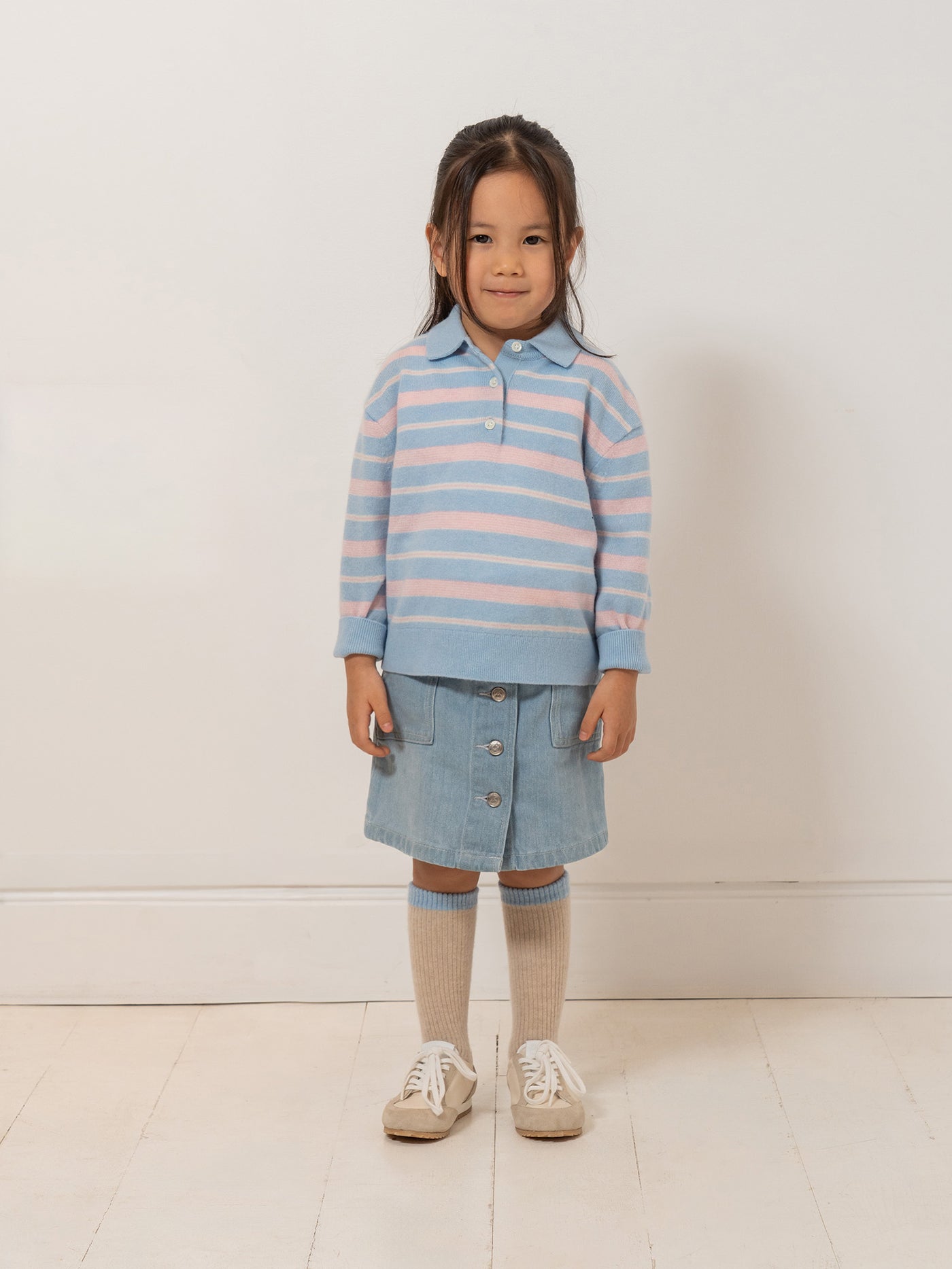Bonpoint x Guest in Residence Girl's Look - Striped Cashmere Sweater