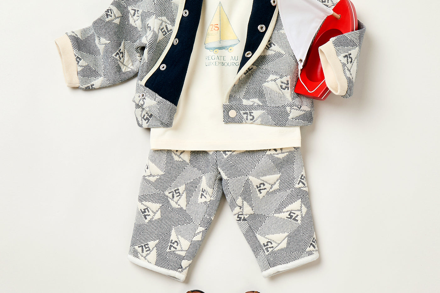 Summer 2025 Baby boy's look - Jacquard set