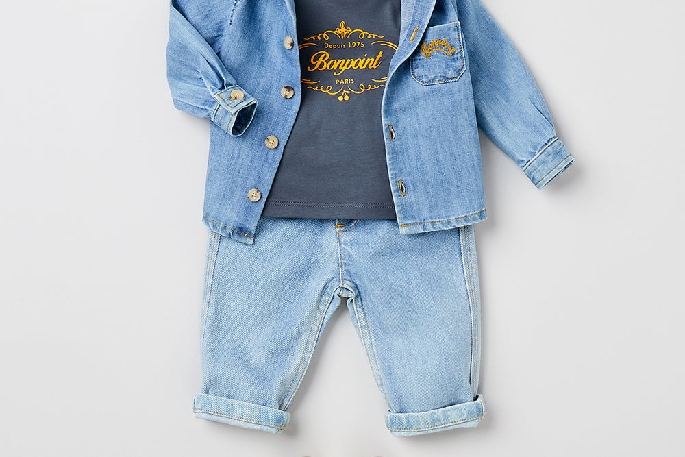 SUMMER 2023 BABY BOY'S LOOK DENIM SHIRT