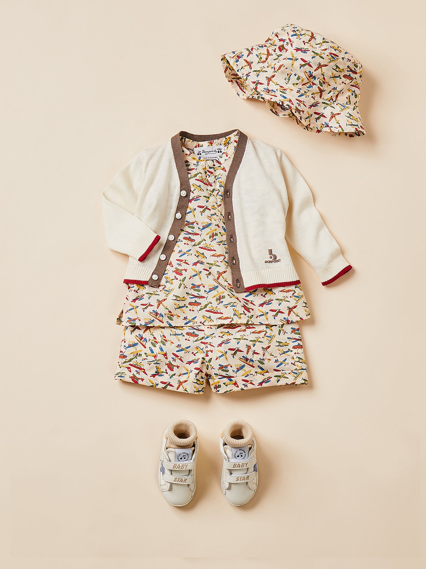Baby boy's look summer 2024 Liberty fabric shirt