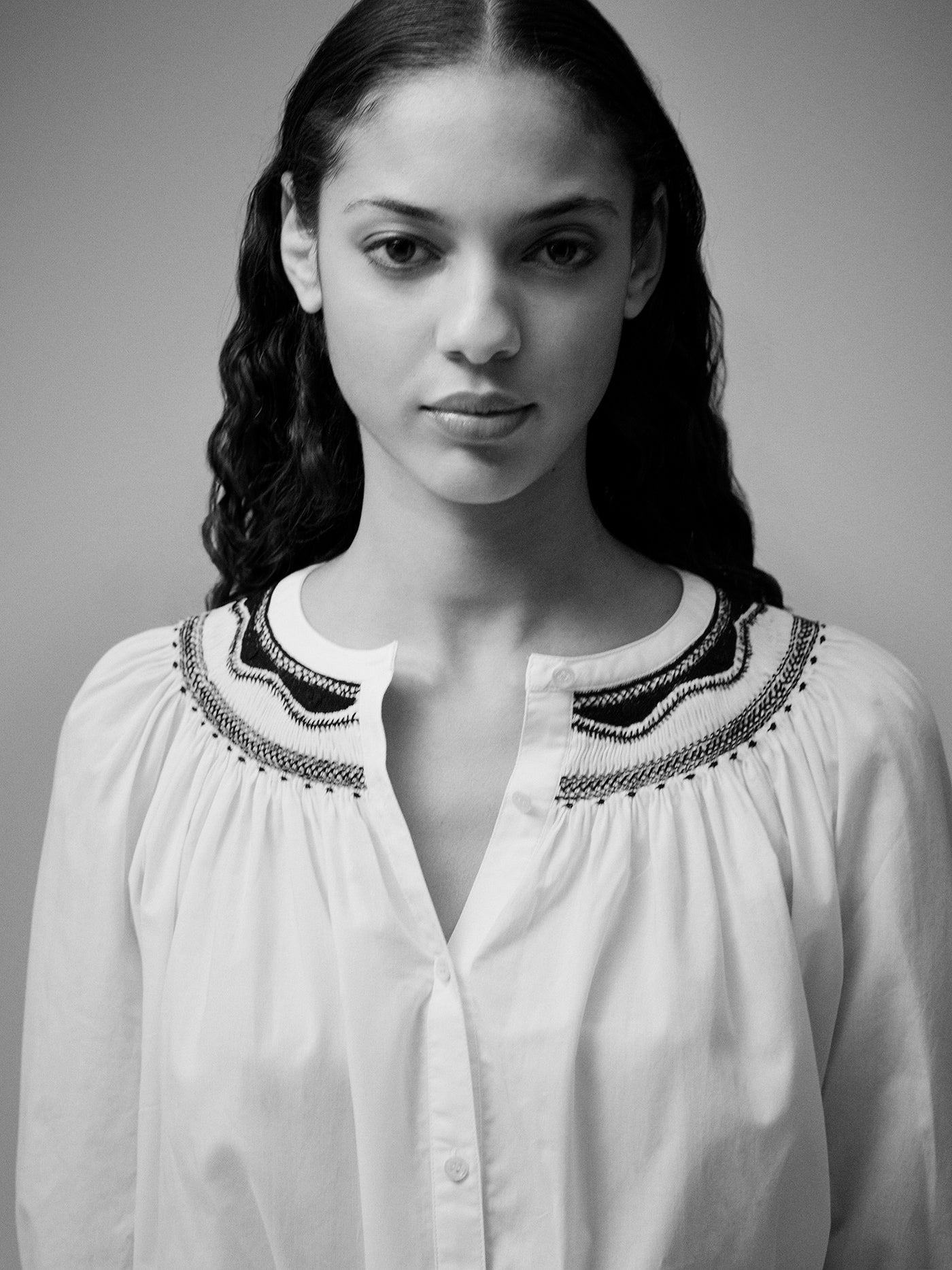 Women's summer look 2025 smock blouse