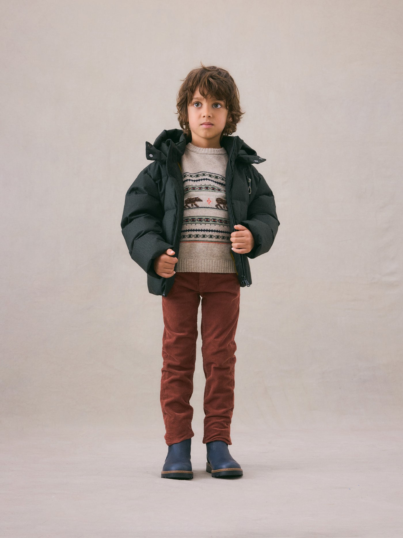 Winter 2024 boy's look patterned sweater