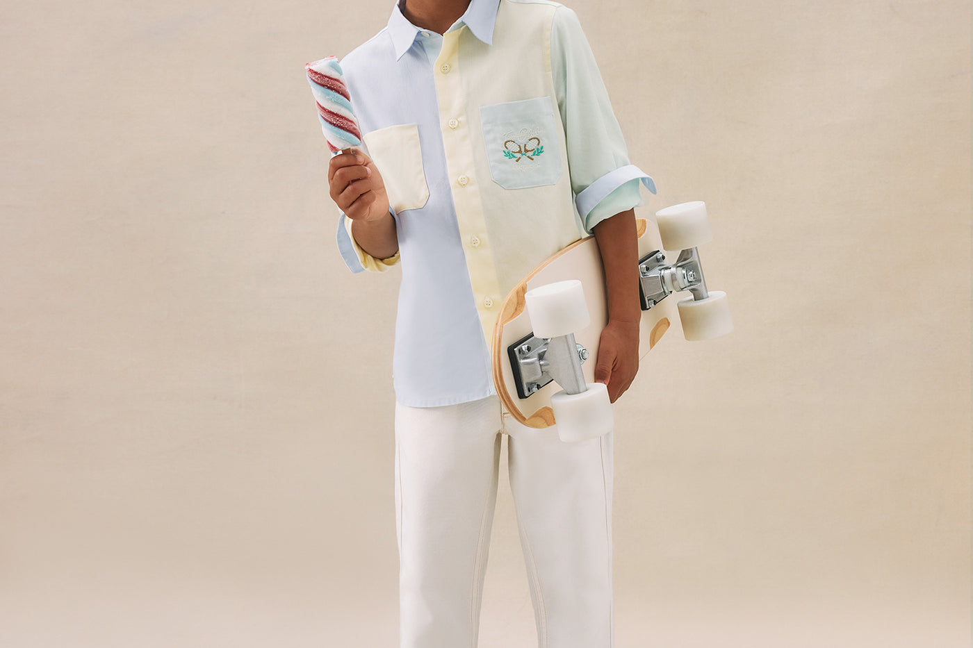 Boy's summer look 2025 Colorblock shirt