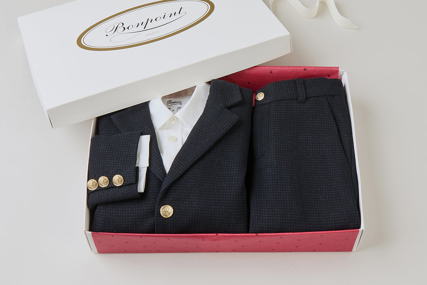 Boy's Christmas gift case - Navy suit