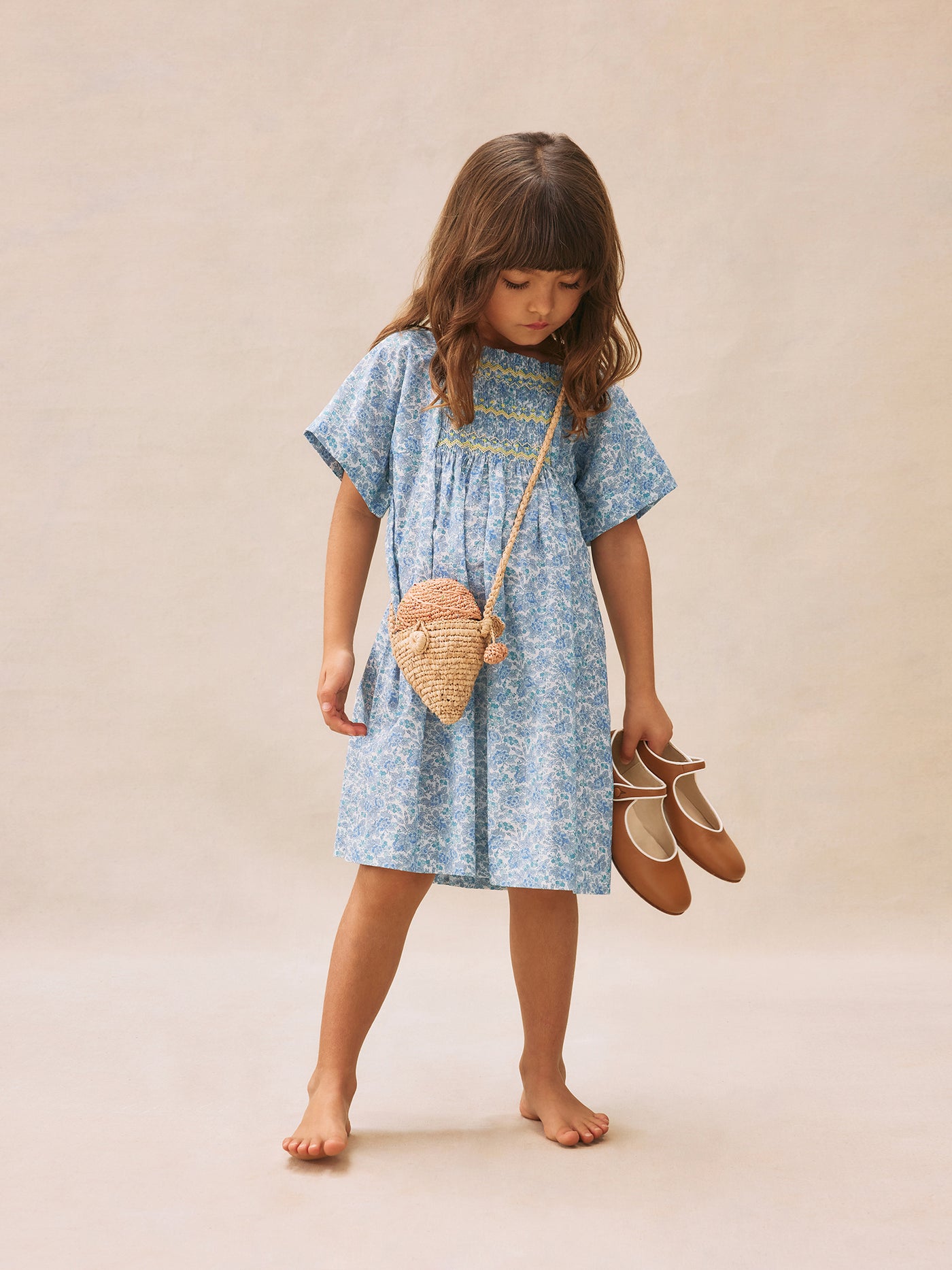 Girl's summer look 2025 Blue Dress made with Liberty fabrics