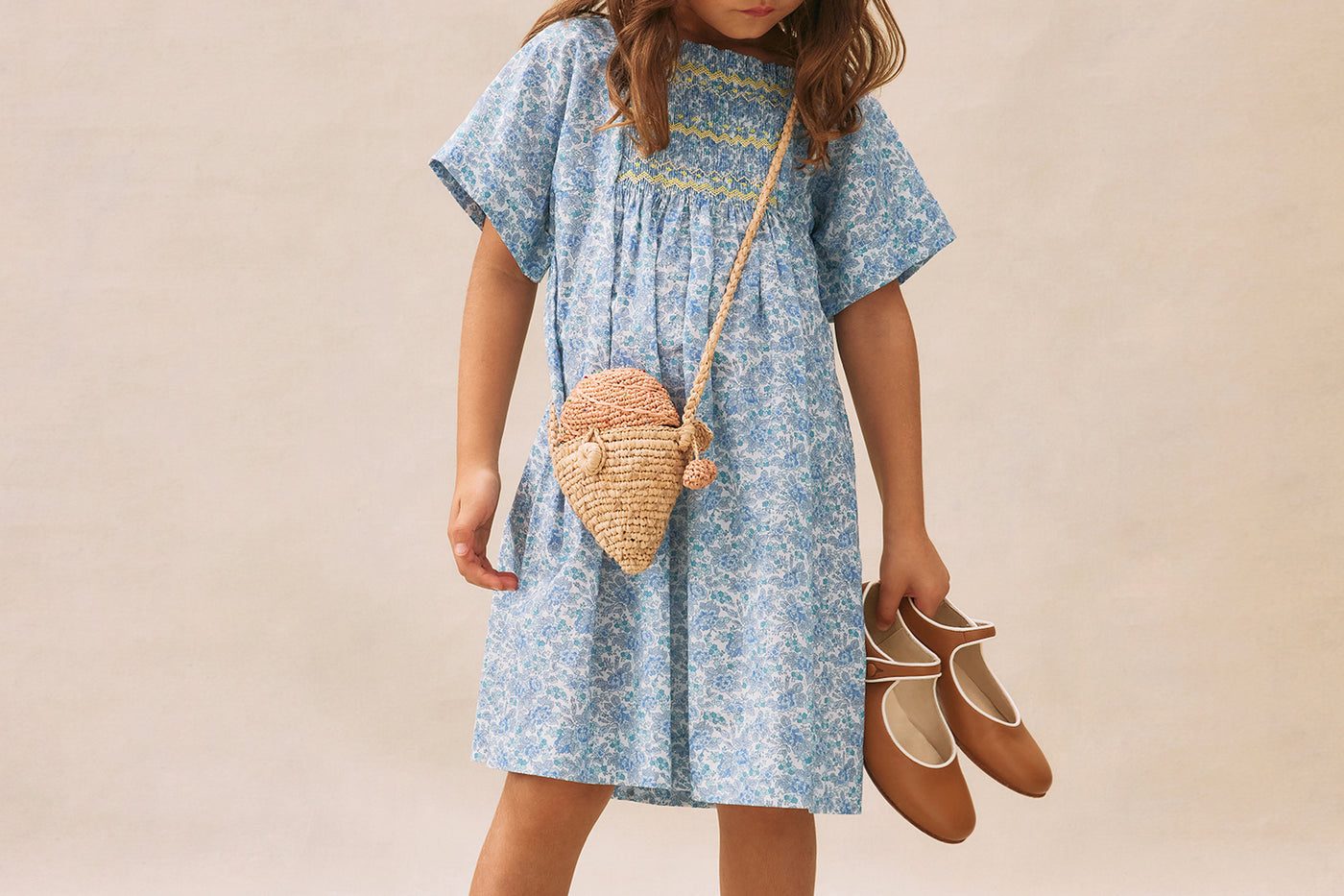 Girl's summer look 2025 Blue Dress made with Liberty fabrics
