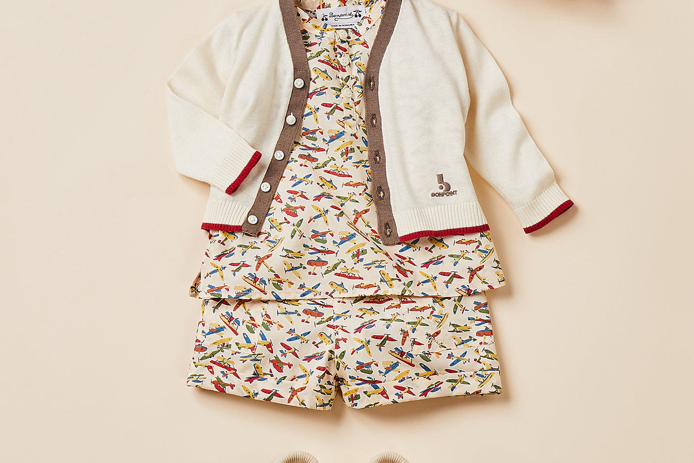 Baby boy's look summer 2024 Liberty fabric shirt