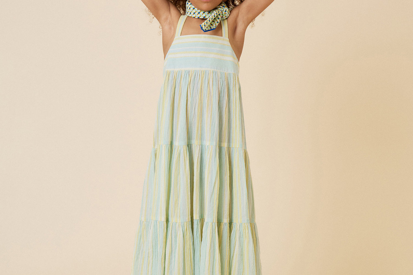 Summer 2024 girl's look striped dress