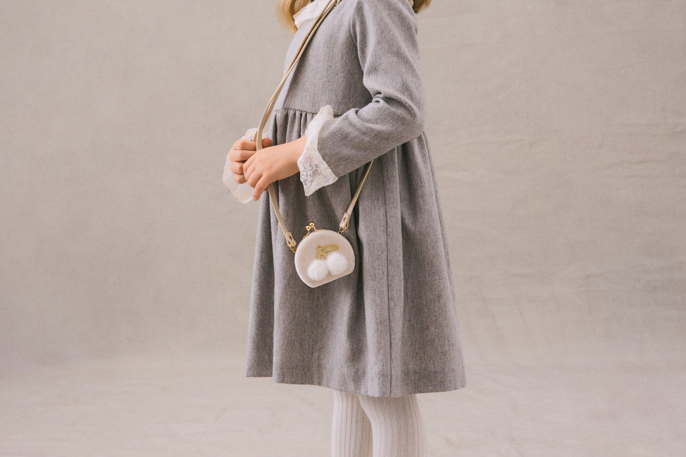 Winter 2024 girl's look lace collared dress