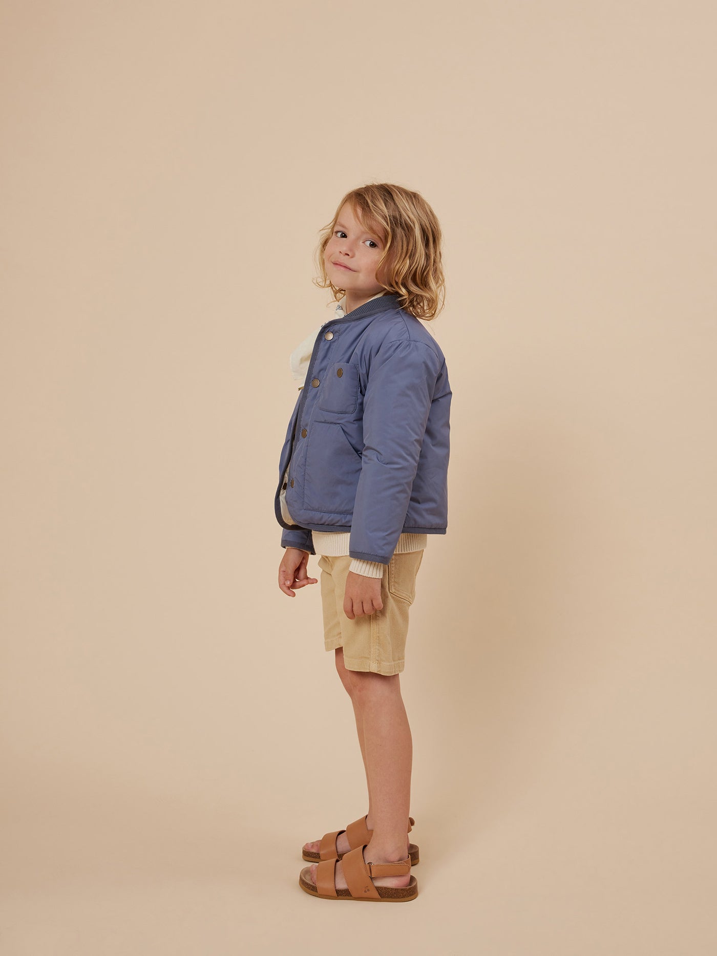 Summer 2024 boy's look blue-gray jacket