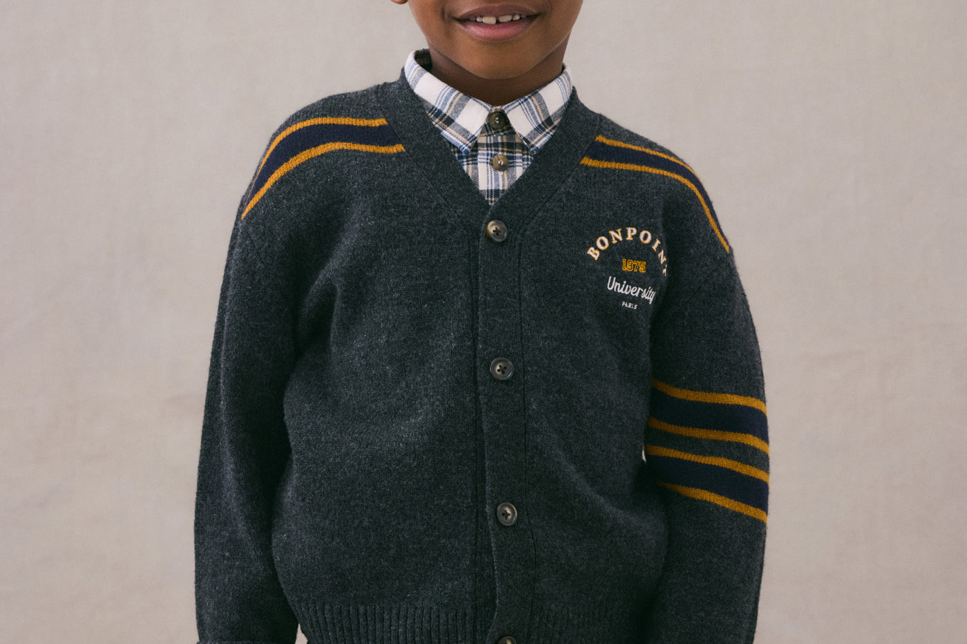 Winter 2024 boy's look wool cardigan