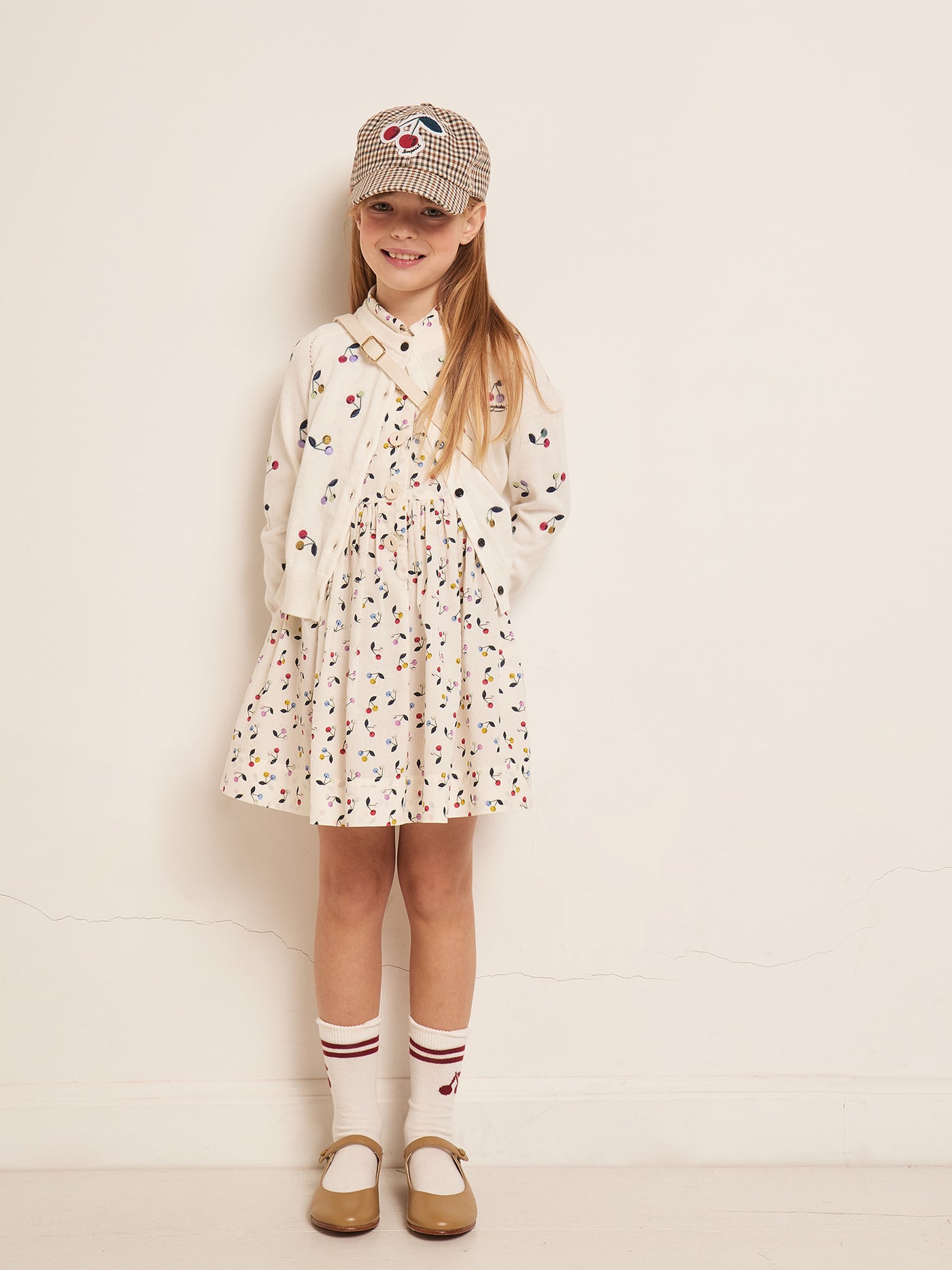 SUMMER 2023 GIRL'S LOOK CHERRY PATTERN DRESS