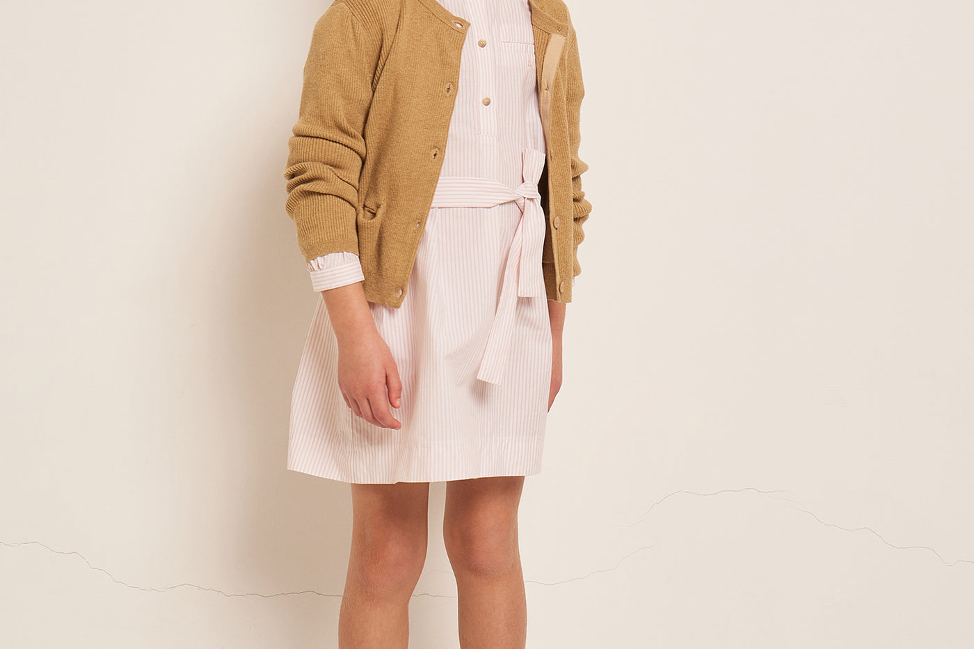 SUMMER 2023 GIRL'S LOOK PINK STRIPES DRESS