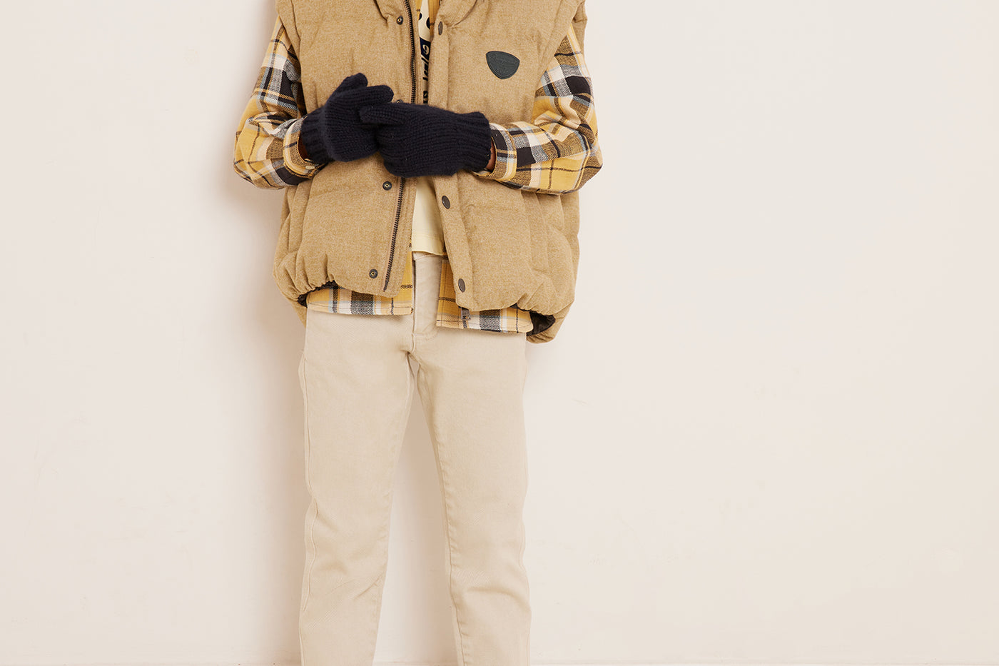Winter 2023 boy's look checkered shirt