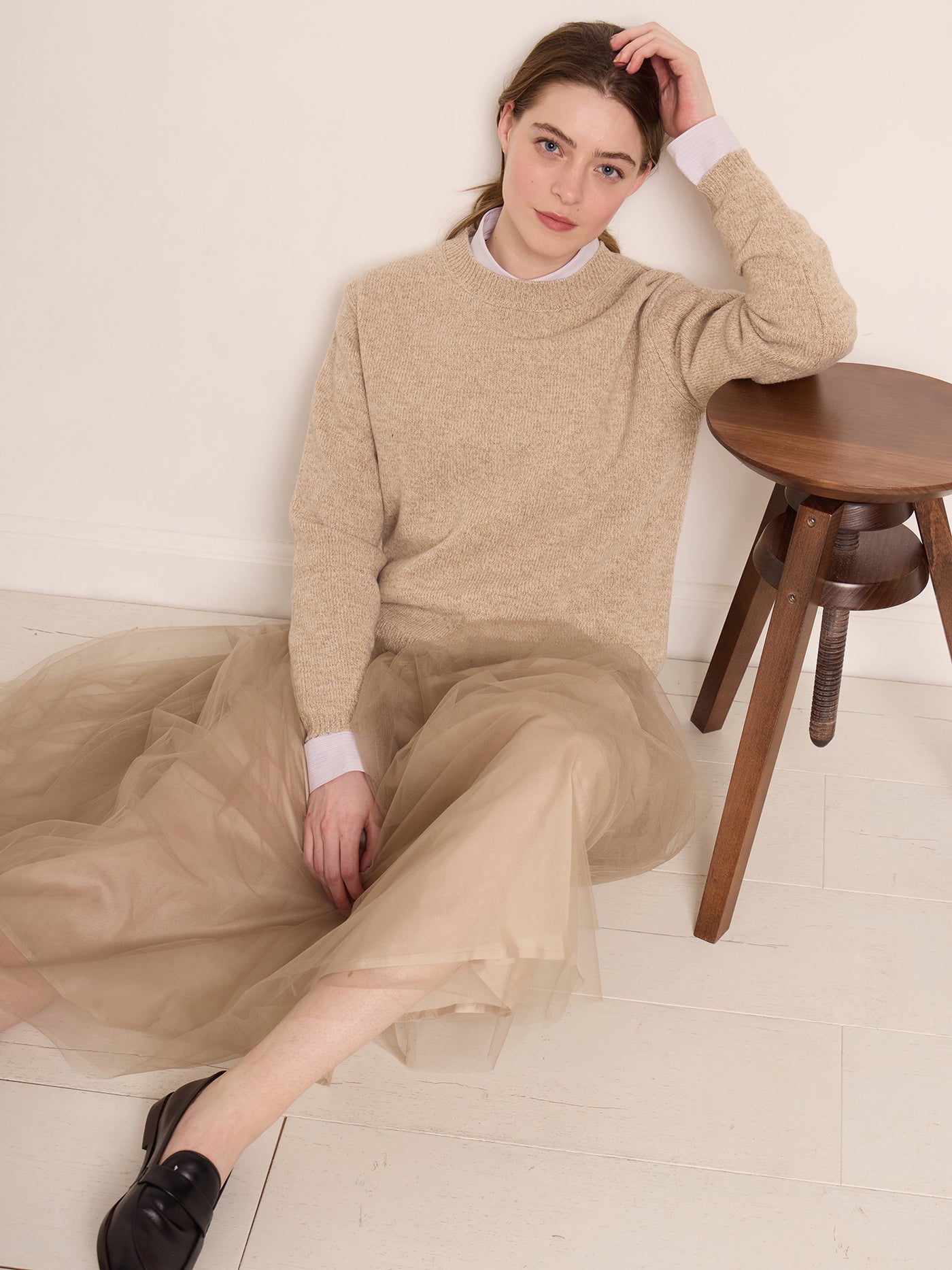 Women's look winter 2023 tulle skirt