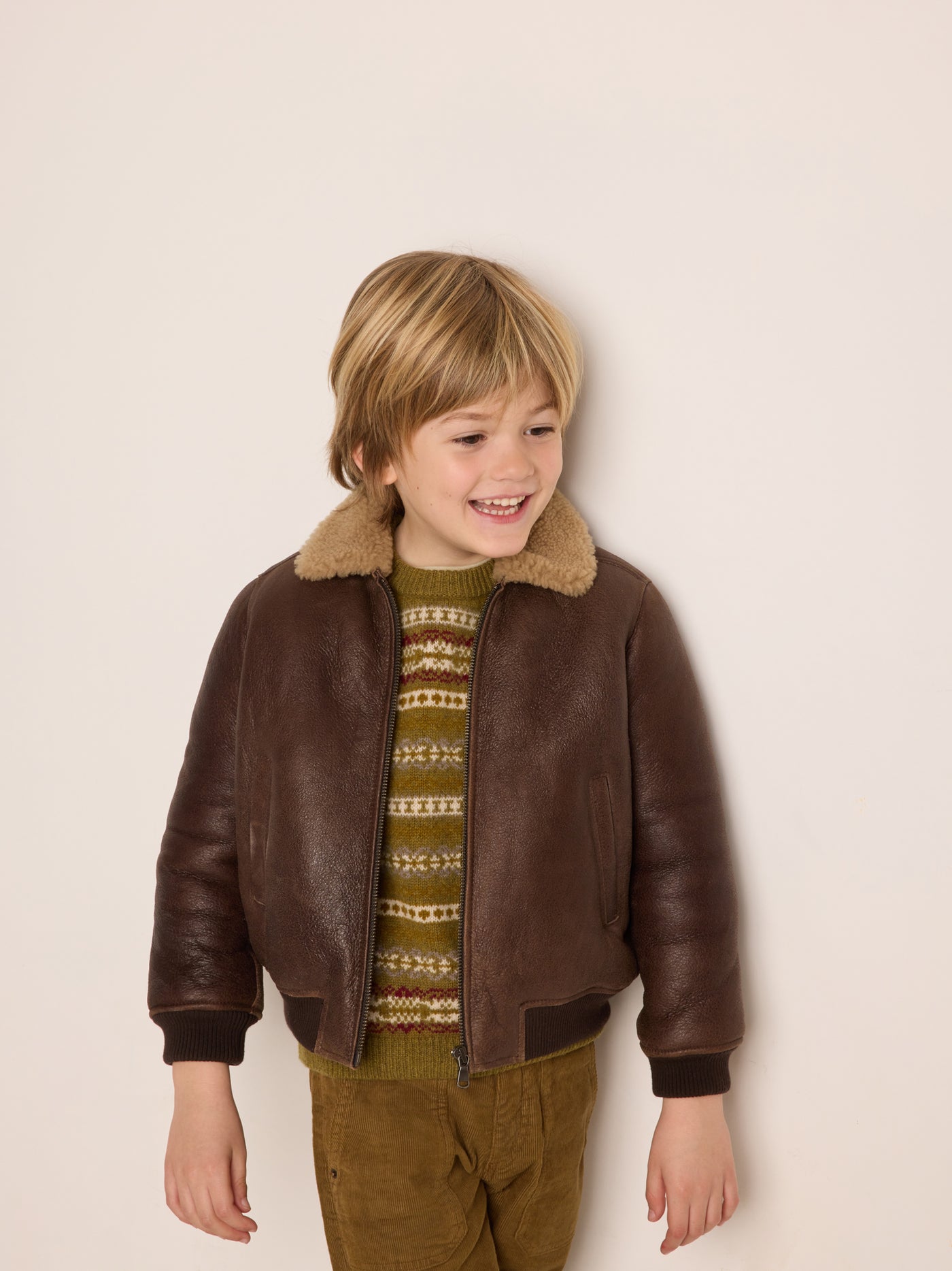 Winter 2023 boy's look patterned sweater