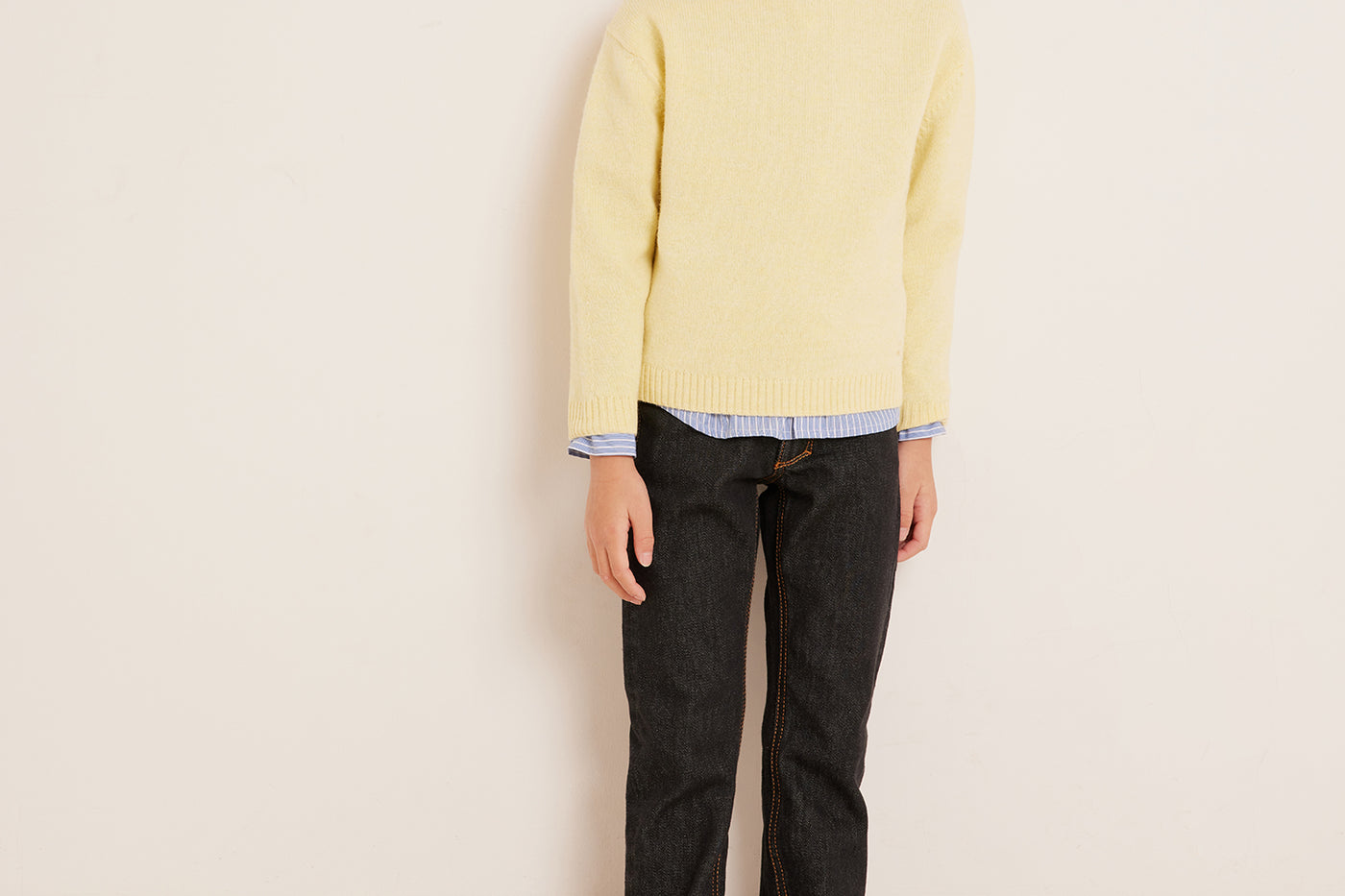 Winter 2023 boy's look yellow sweater