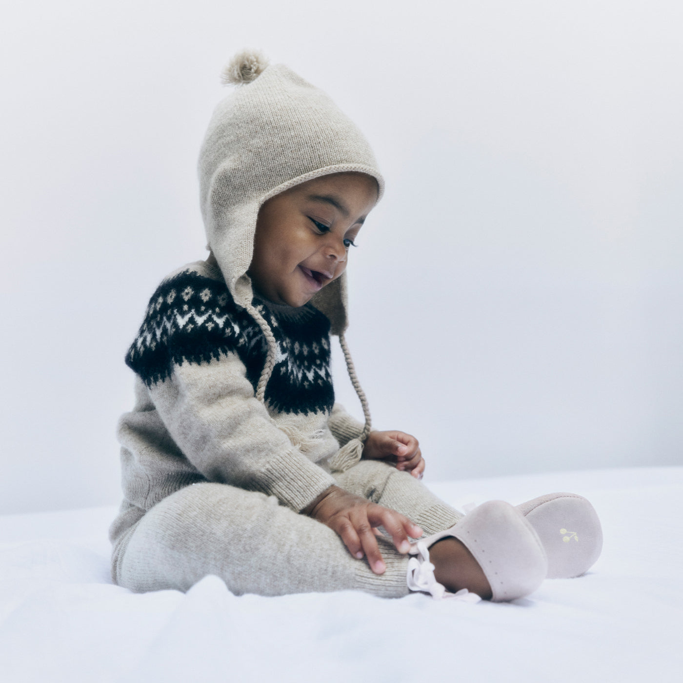 Bonpoint x Khaite Baby boy with a cashmere set