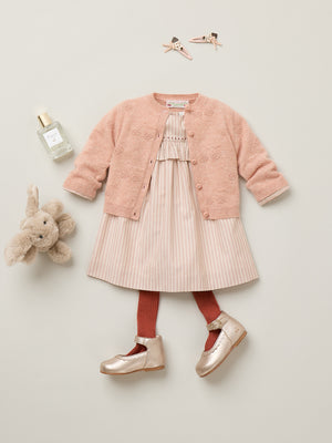 Tibile baby cardigan with cherries in cashmere