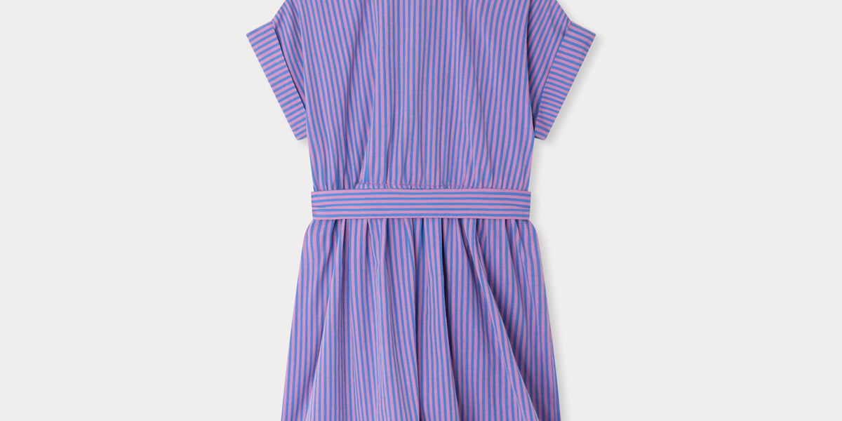 Gisele striped dress with organic cotton embroidery  Bonpoint