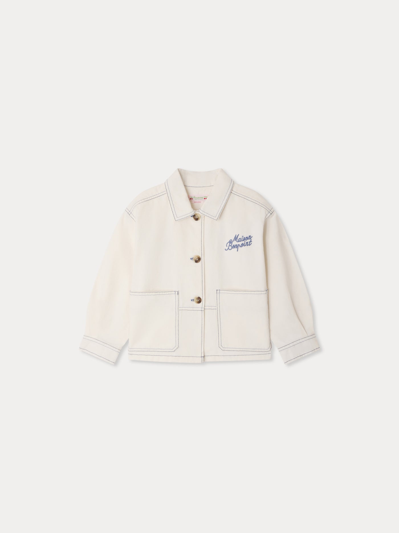 Larity denim jacket with contrast stitching in organic cotton