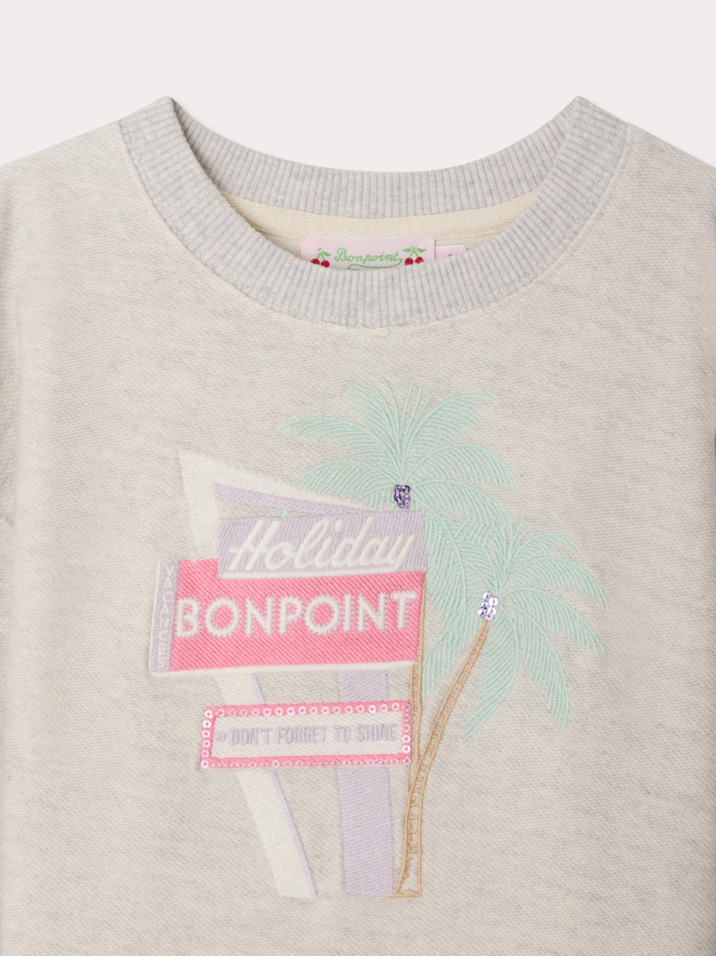 Tayla embroidered Holiday sweatshirt in organic cotton