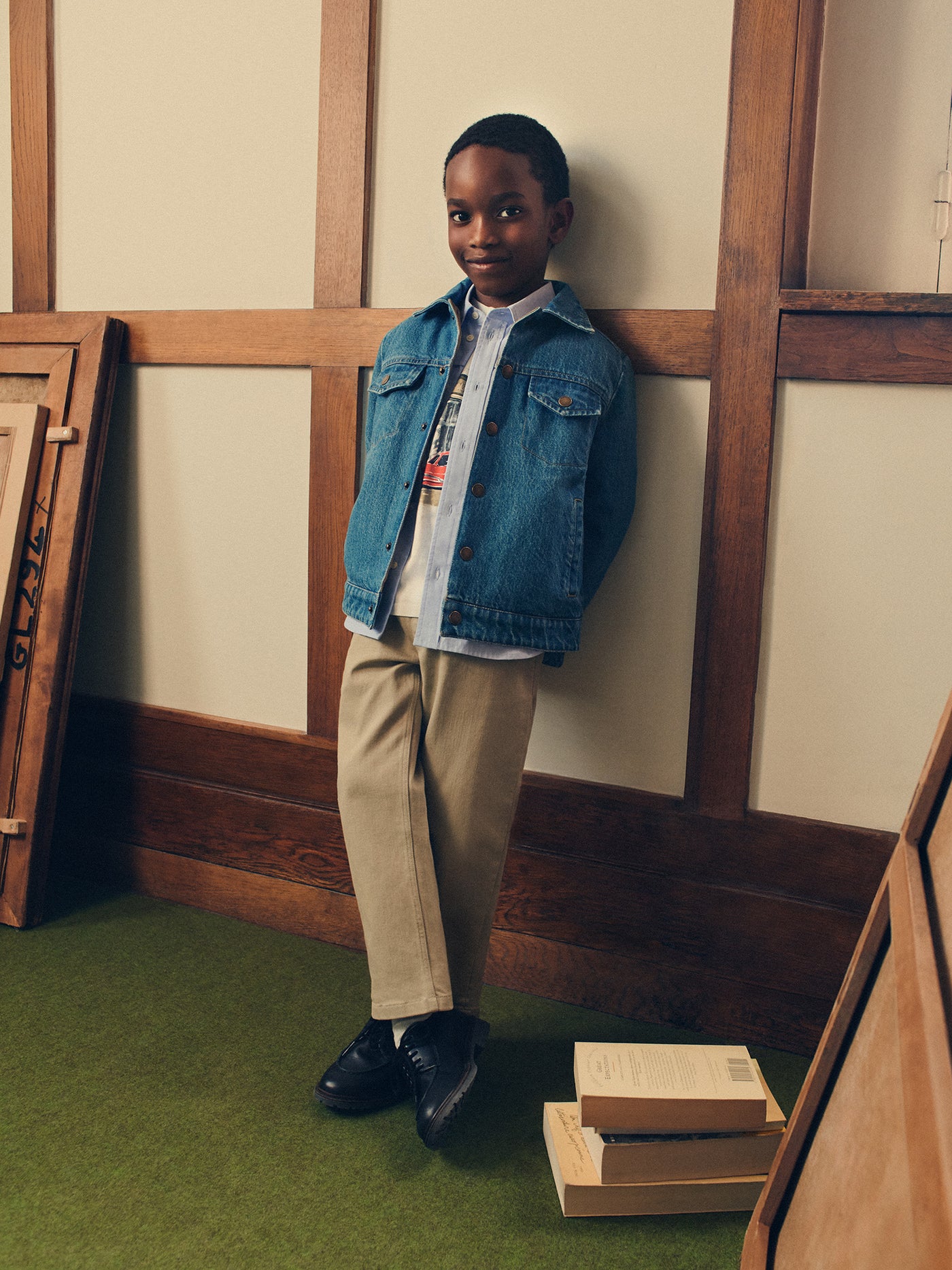 Marvin reversible jacket with embroidery on the back in organic cotton