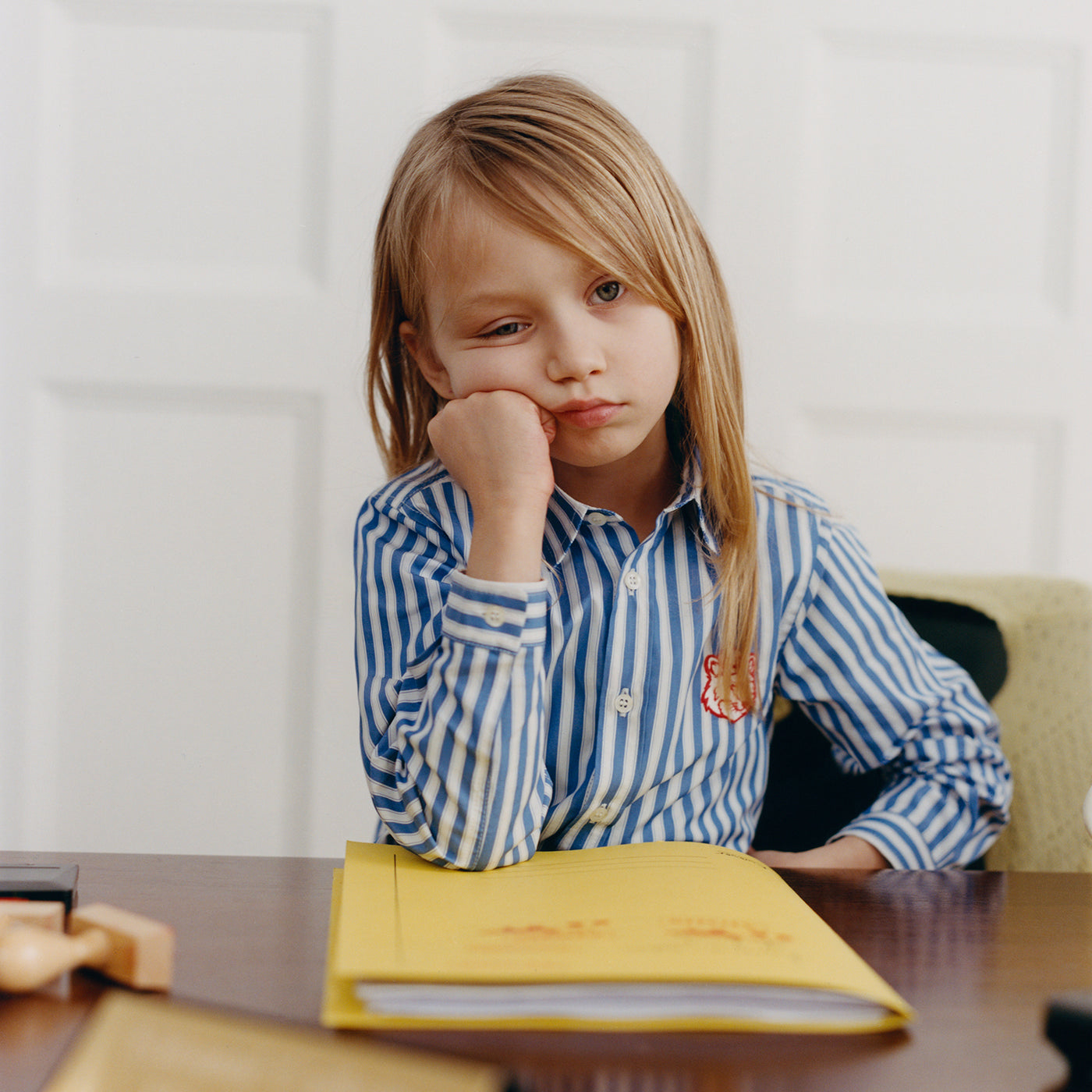 Bonpoint x Maison Kitsuné Tangui embroidered shirt in organic cotton