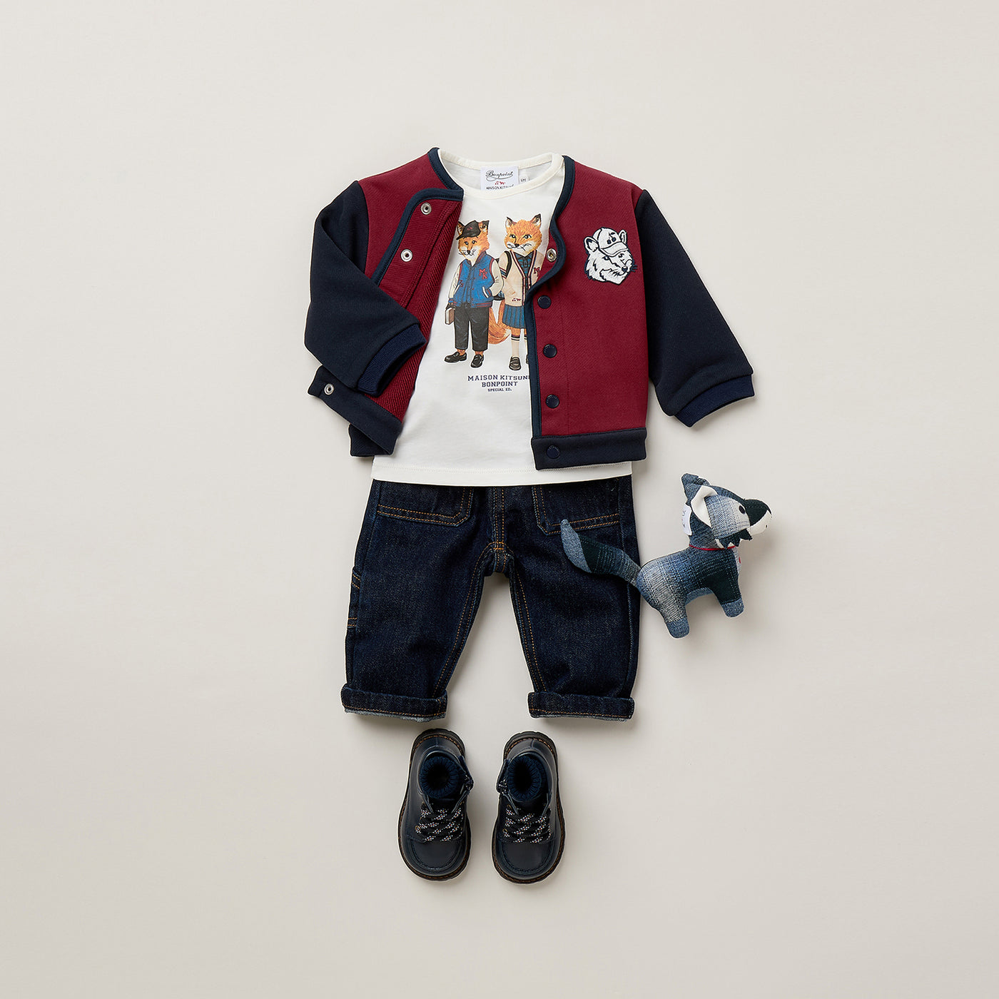 Baby Boy Winter 2026 Look - Bonpoint x Maison Kitsuné