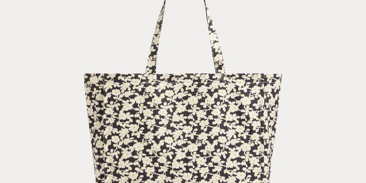 Sac Tote Vinyle Imprimé Floral 'Parenting' – Noir, Vert, Aqua – Occasion Comme Neuf