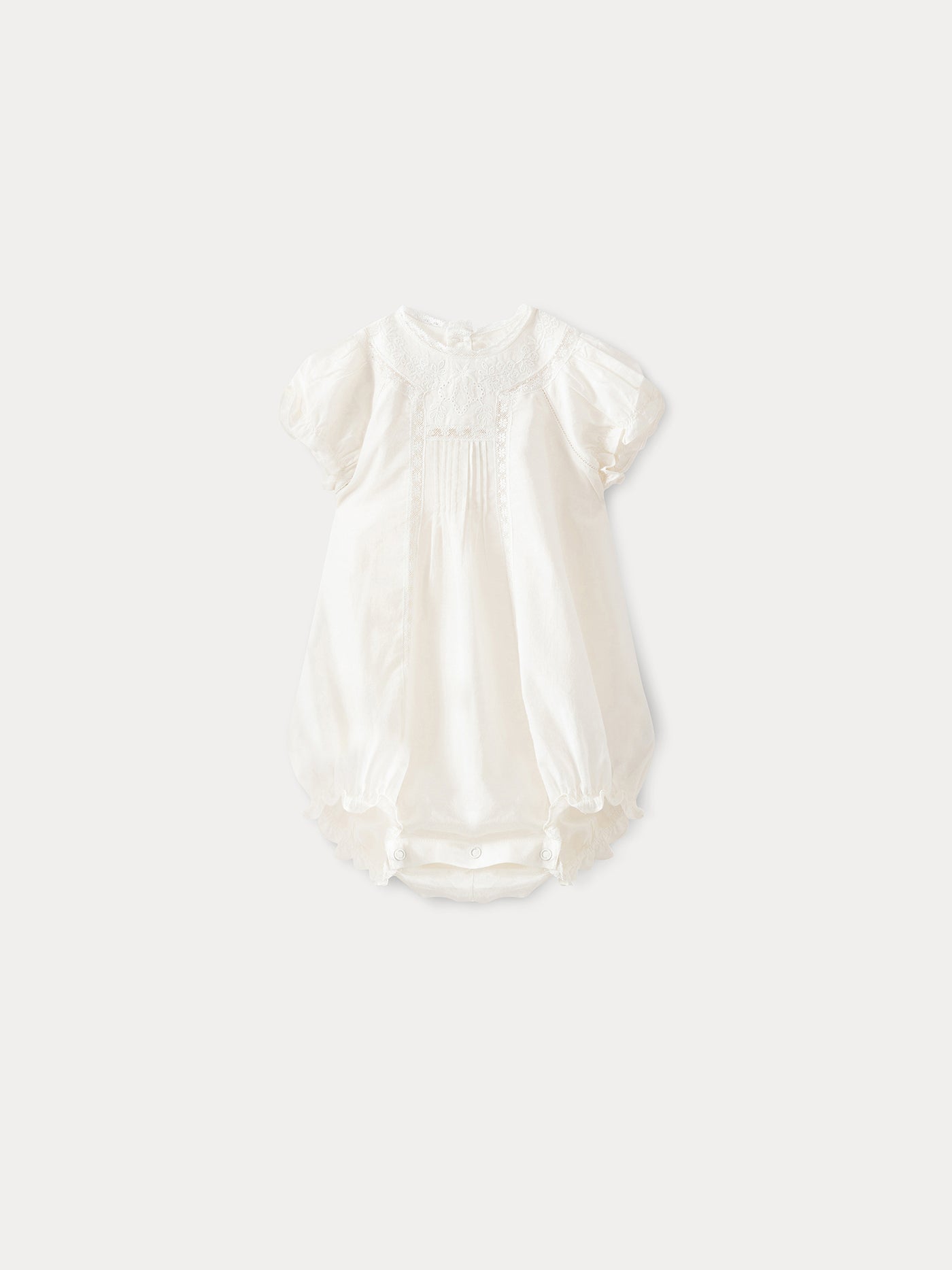 Baby Dobby Voile Romper milk white