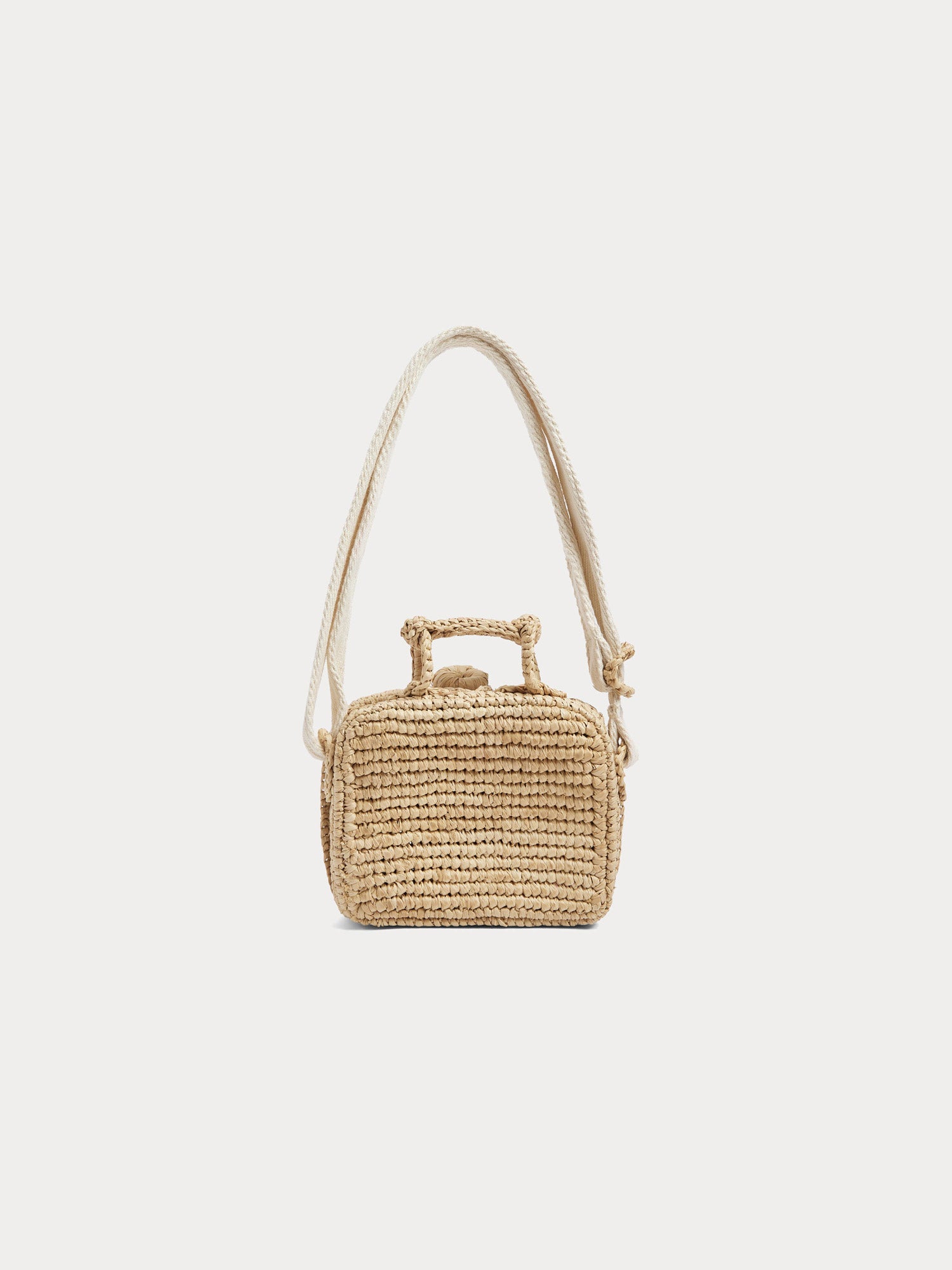 Aimane raffia suitcase bag with shoulder strap • Bonpoint