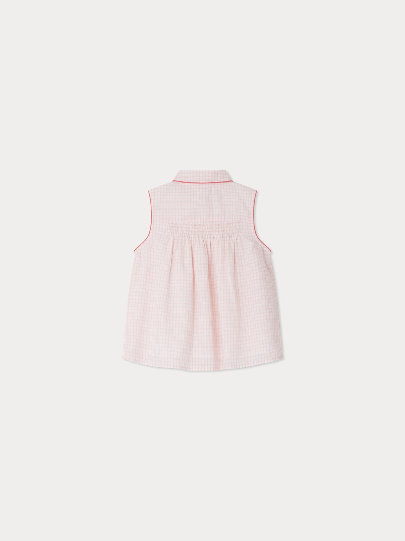 Fedra blouse smocked and embroidered checks