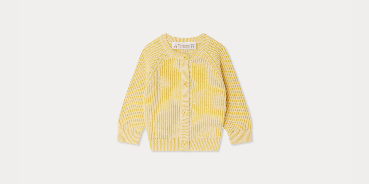 Giusto ribbed yellow cardigan
