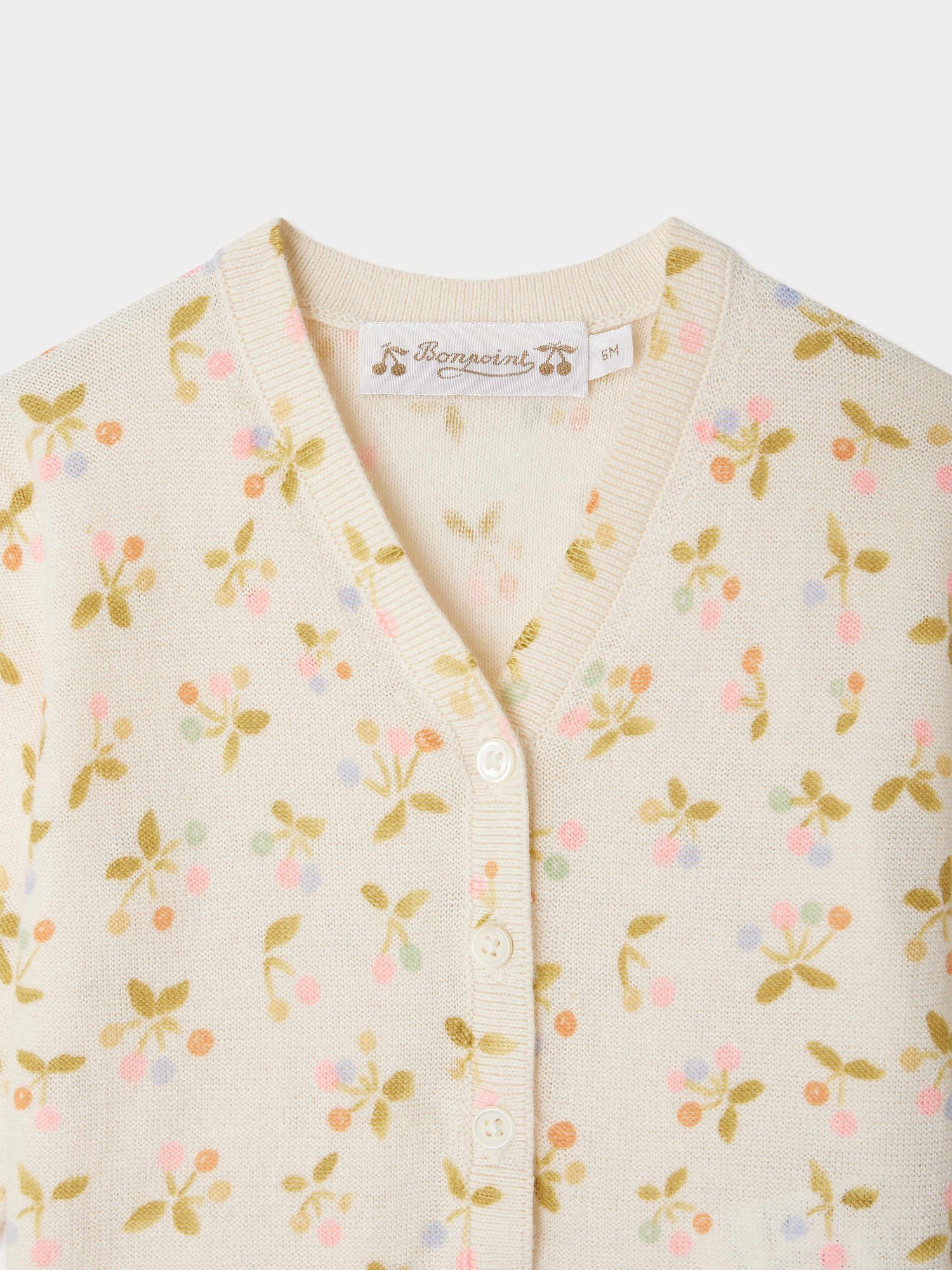S05【Bonpoint】Enoha チェリーカーディガン 4~8A (#620) Azia cardigan with cherry print • Bonpoint