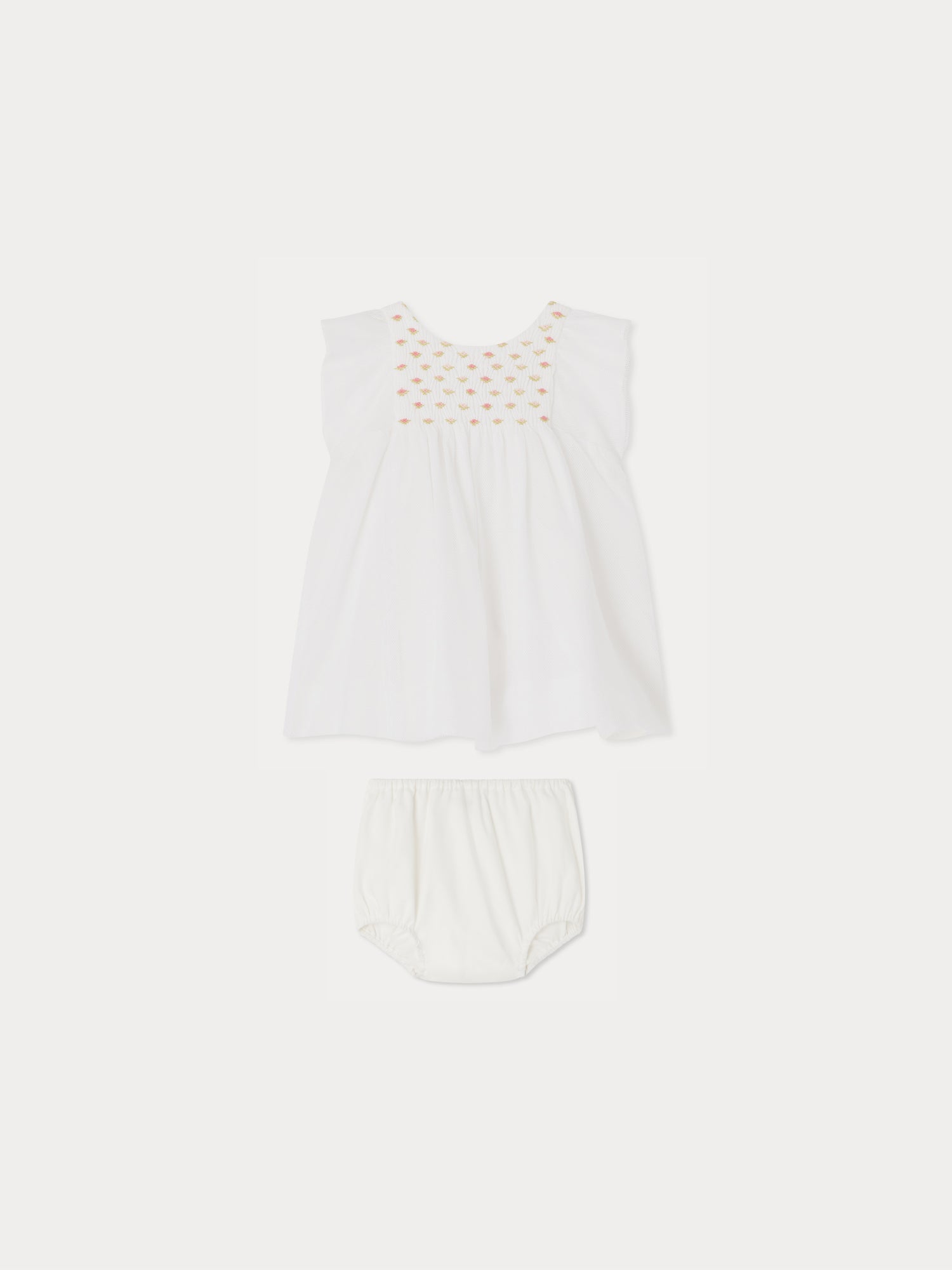 Cadelili dress in smocked tulle with bloomer • Bonpoint
