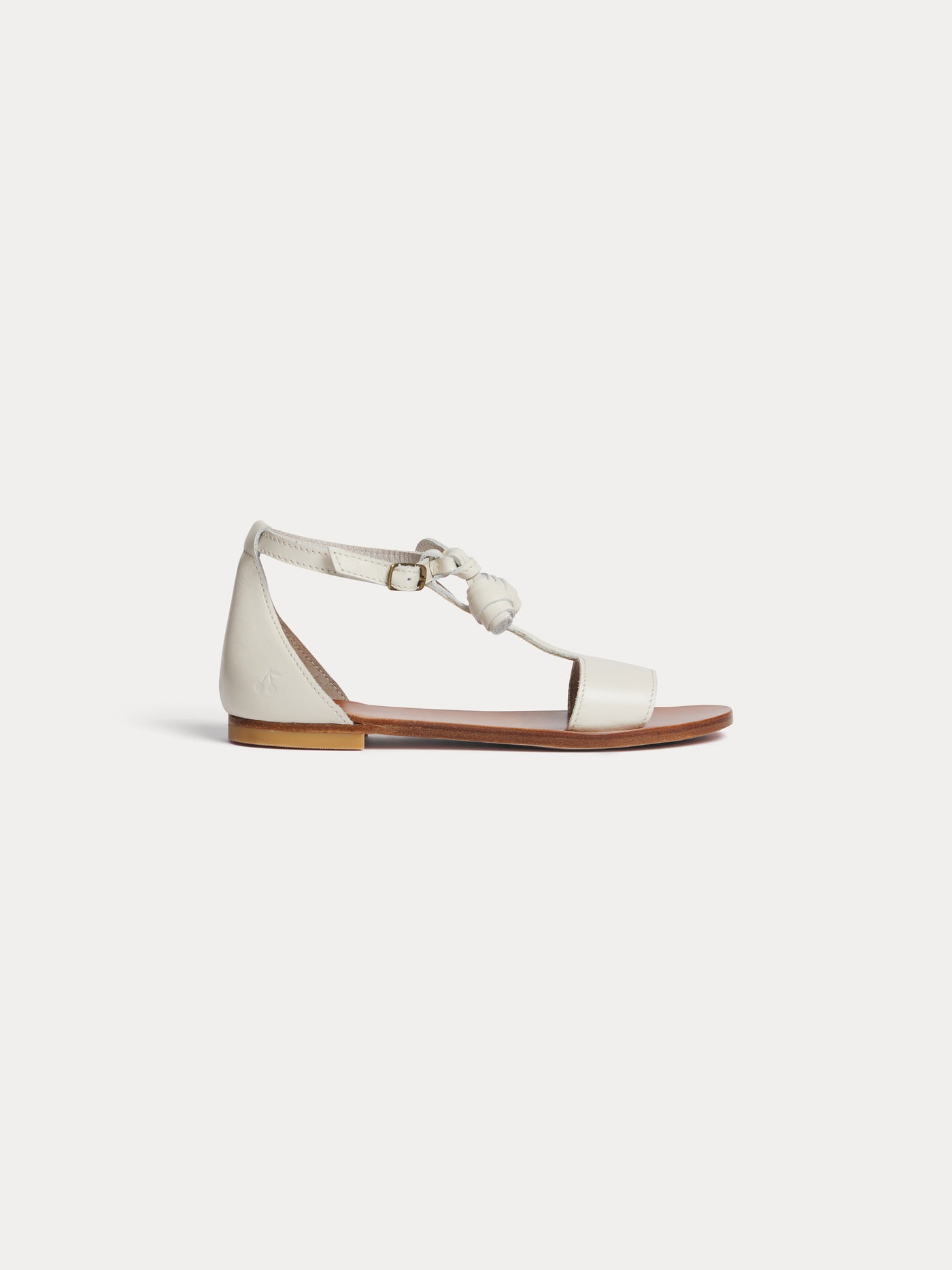 Elmas milk white leather sandals