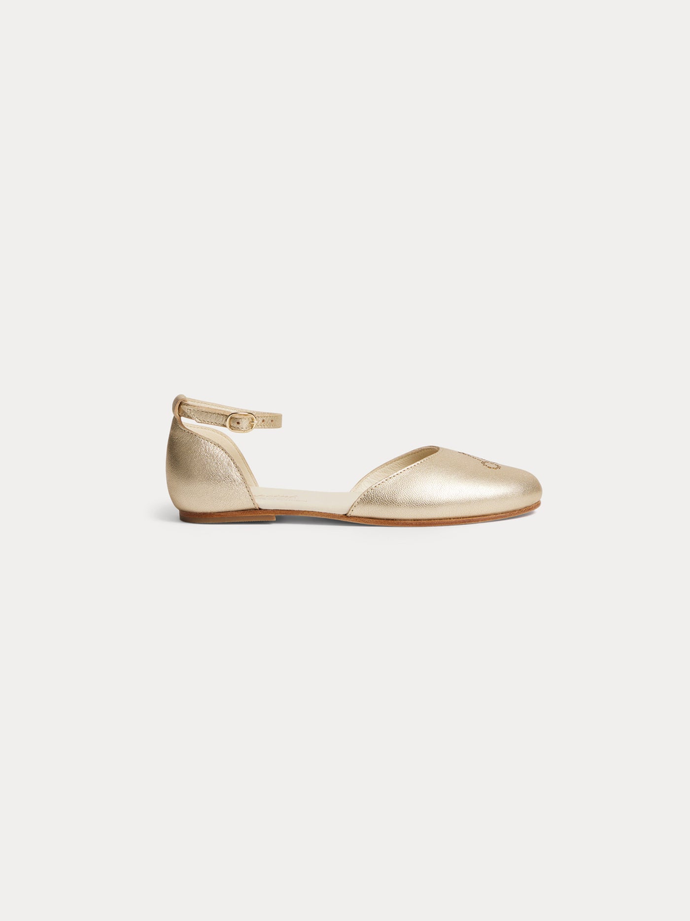 Felyne gold leather ballerina flats