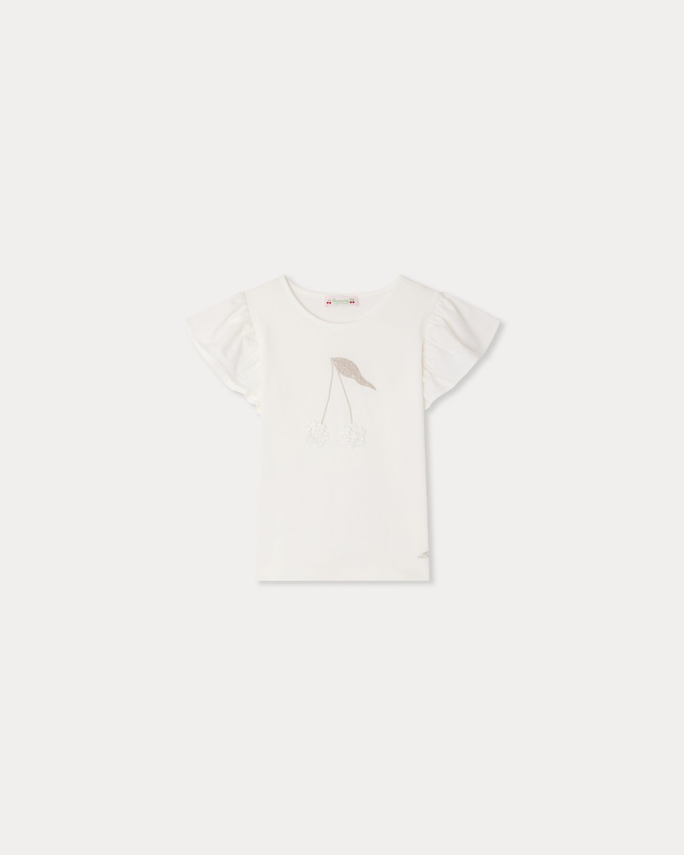 Emila cherry embroidered t-shirt in organic cotton